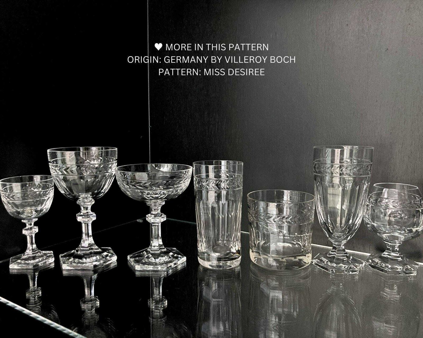 Crystal Wine Glasses Large | 5pcs | Villeroy Boch photo vintage