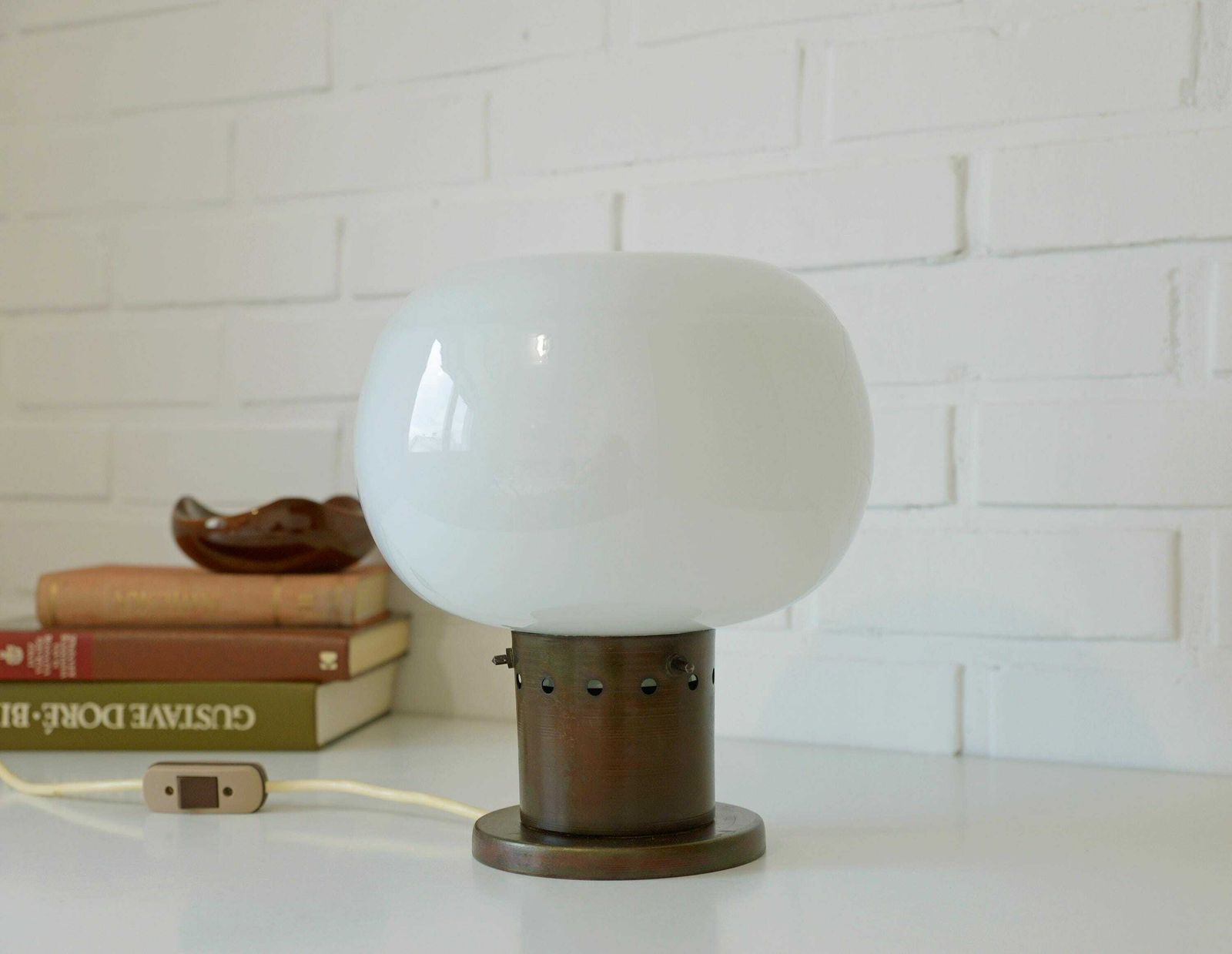 Vintage Copper Floor Lamp / Brutalist / Retro Desk Lamp / Light Fixture / Mid Century Modern / Space Age / Yugoslavia 1980's / Mushroom Lamp