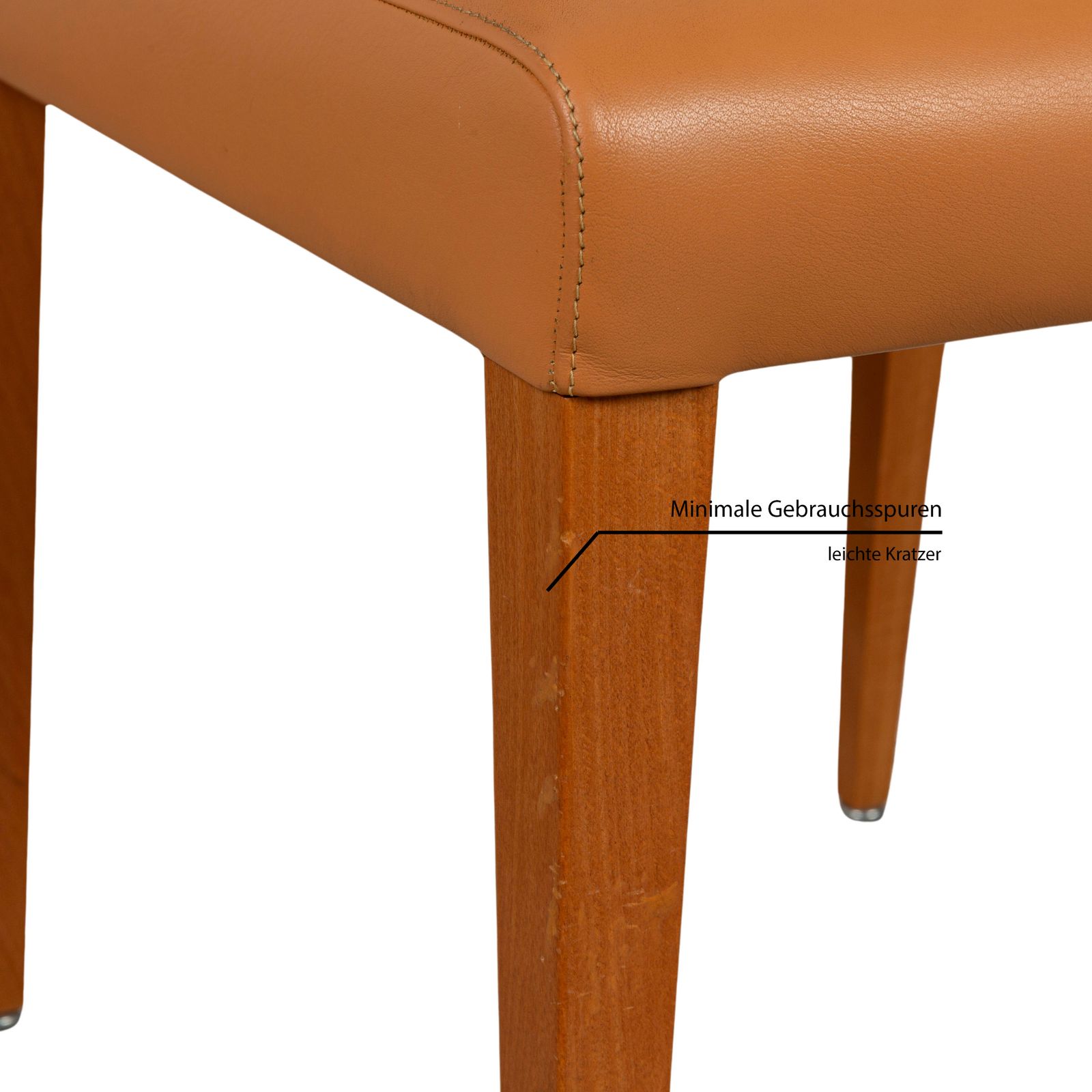 Lot de 6 chaises Poltrona Frau en cuir orange photo Mobilier