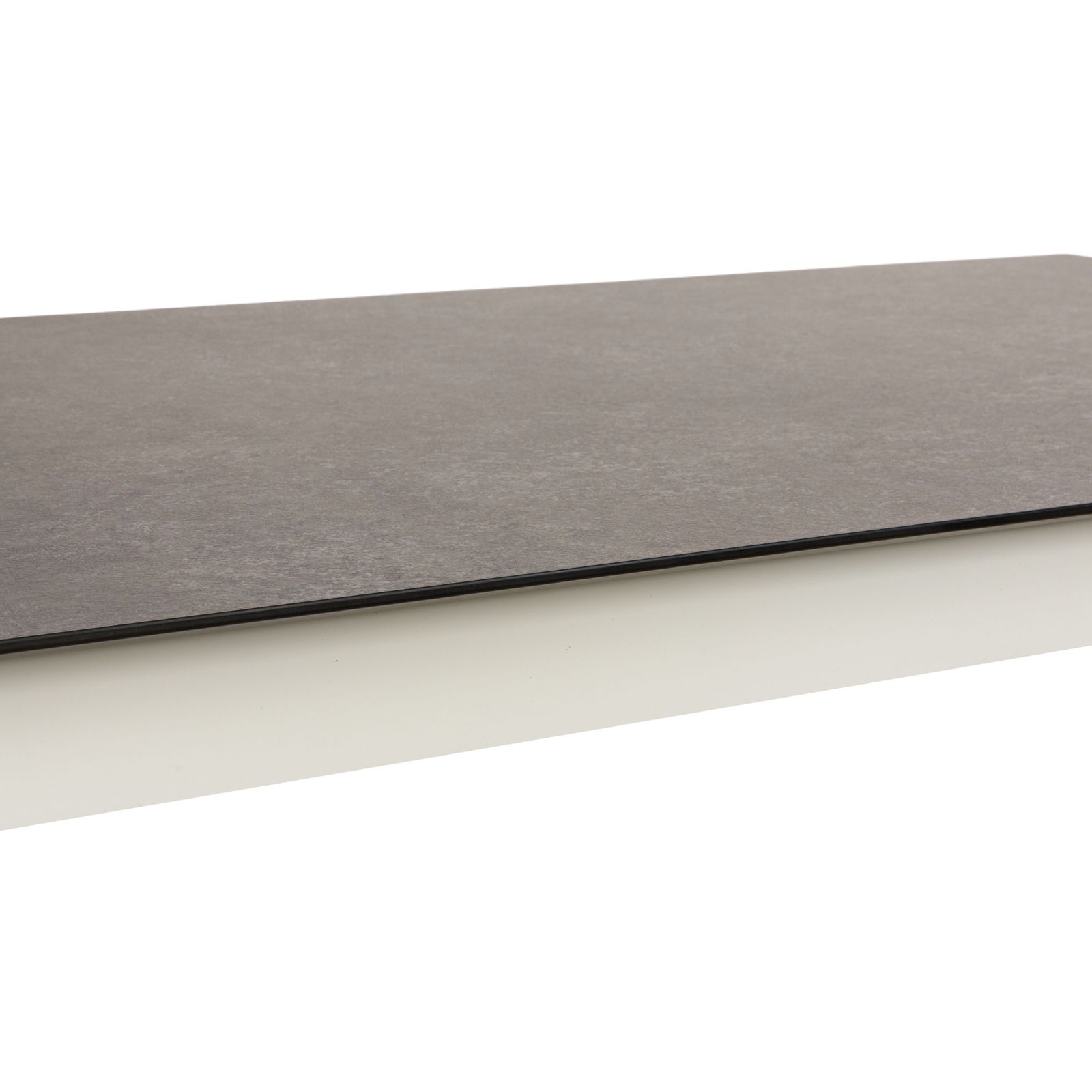 Table à manger Mondo Qbis en bois et résine, gris et blanc photo for sale