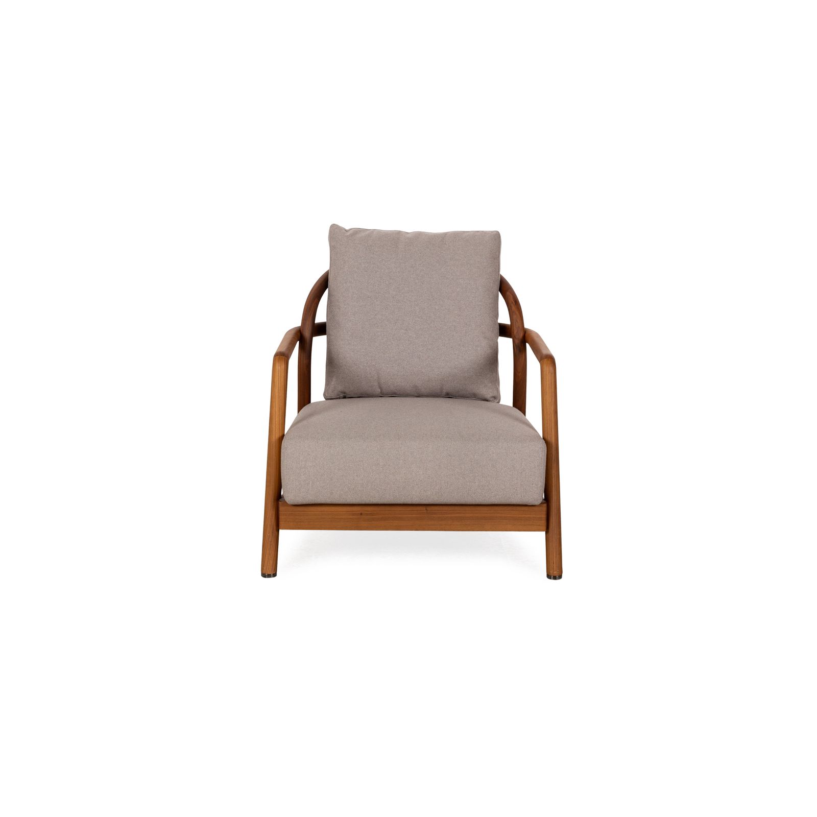 Fauteuil Flexform Crono en tissu gris, sur structure en bois photo vintage