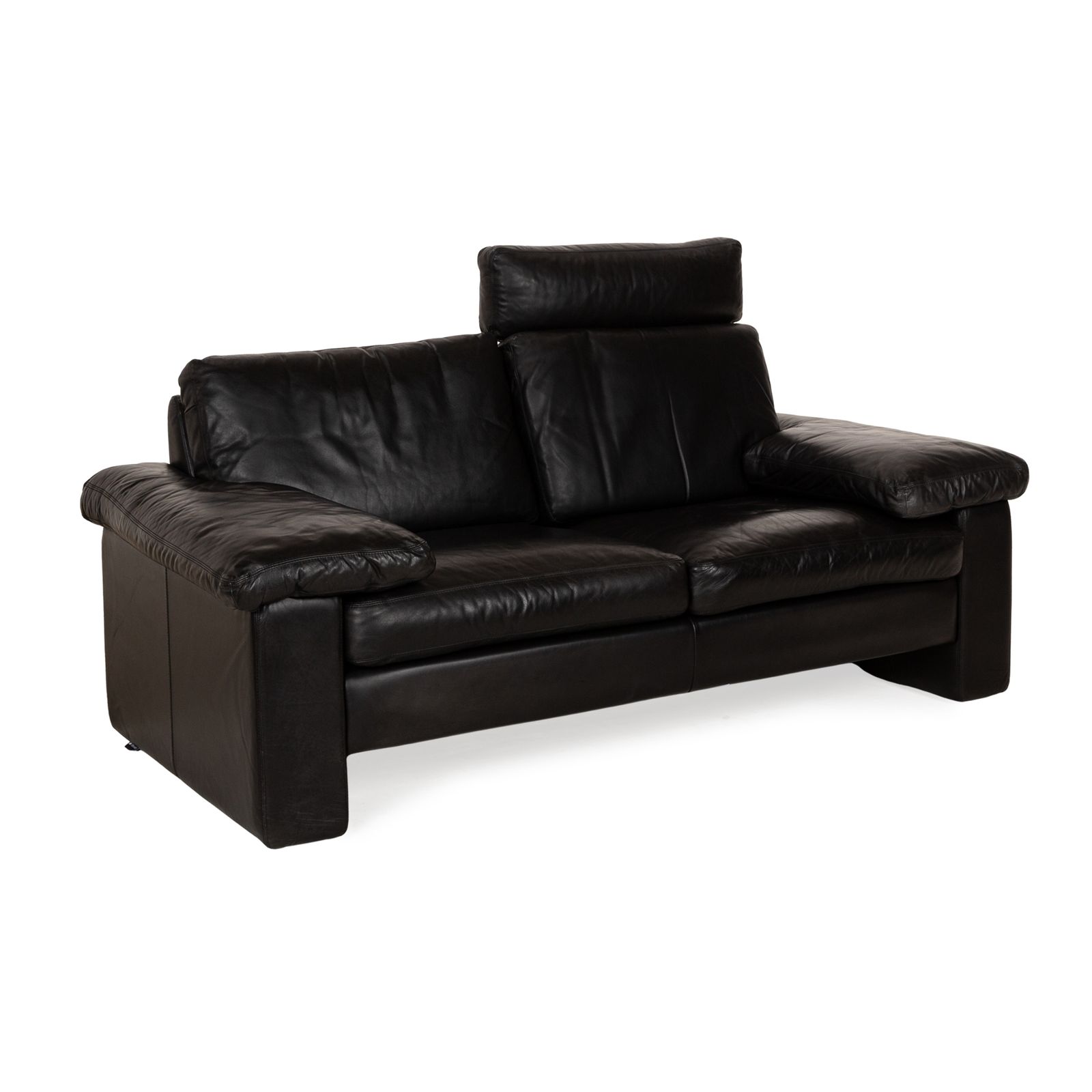 photo furniture Canapé 2 places Cor Conseta en cuir noir