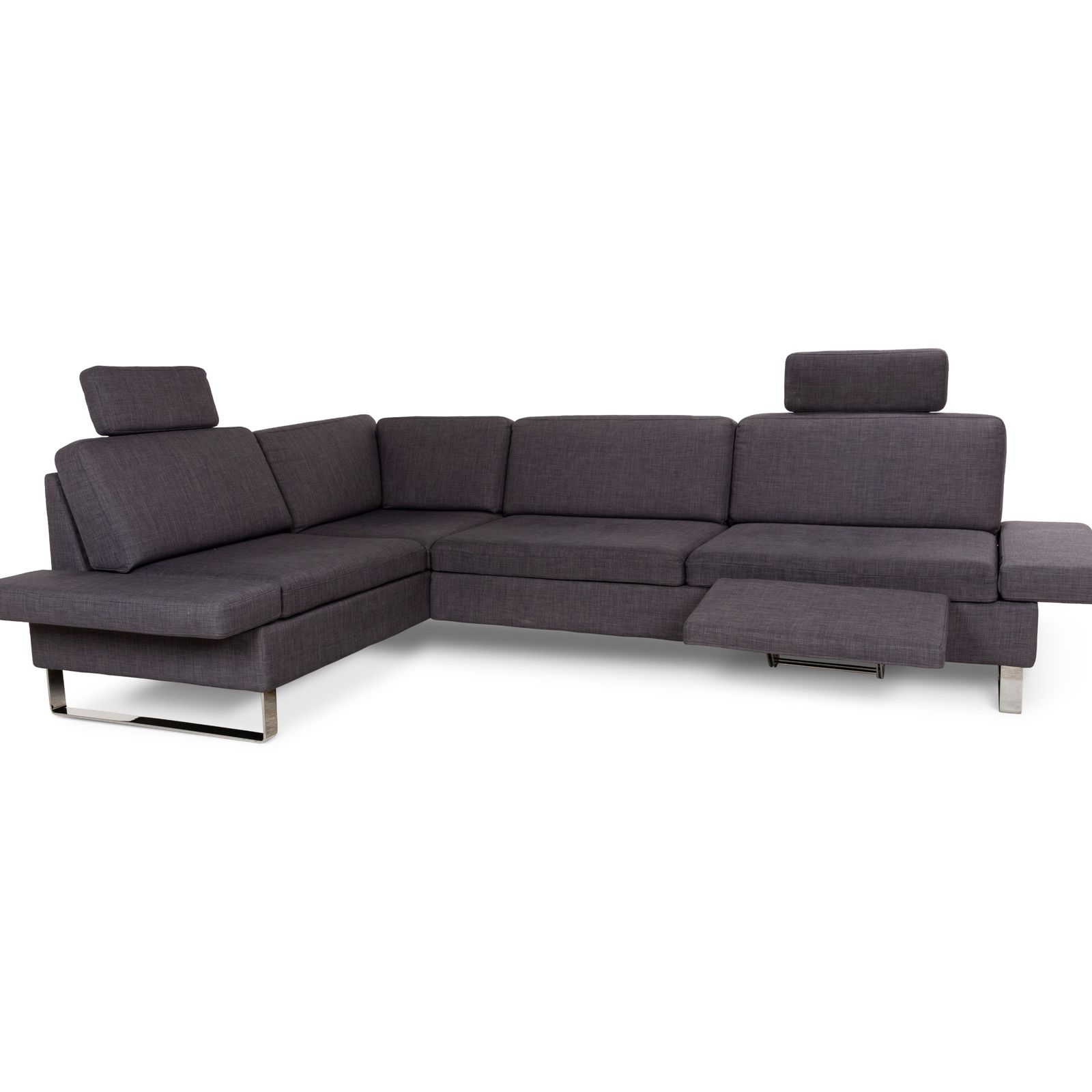 photo furniture Canapé d'angle Brühl Alba en tissu gris, fonction manuelle