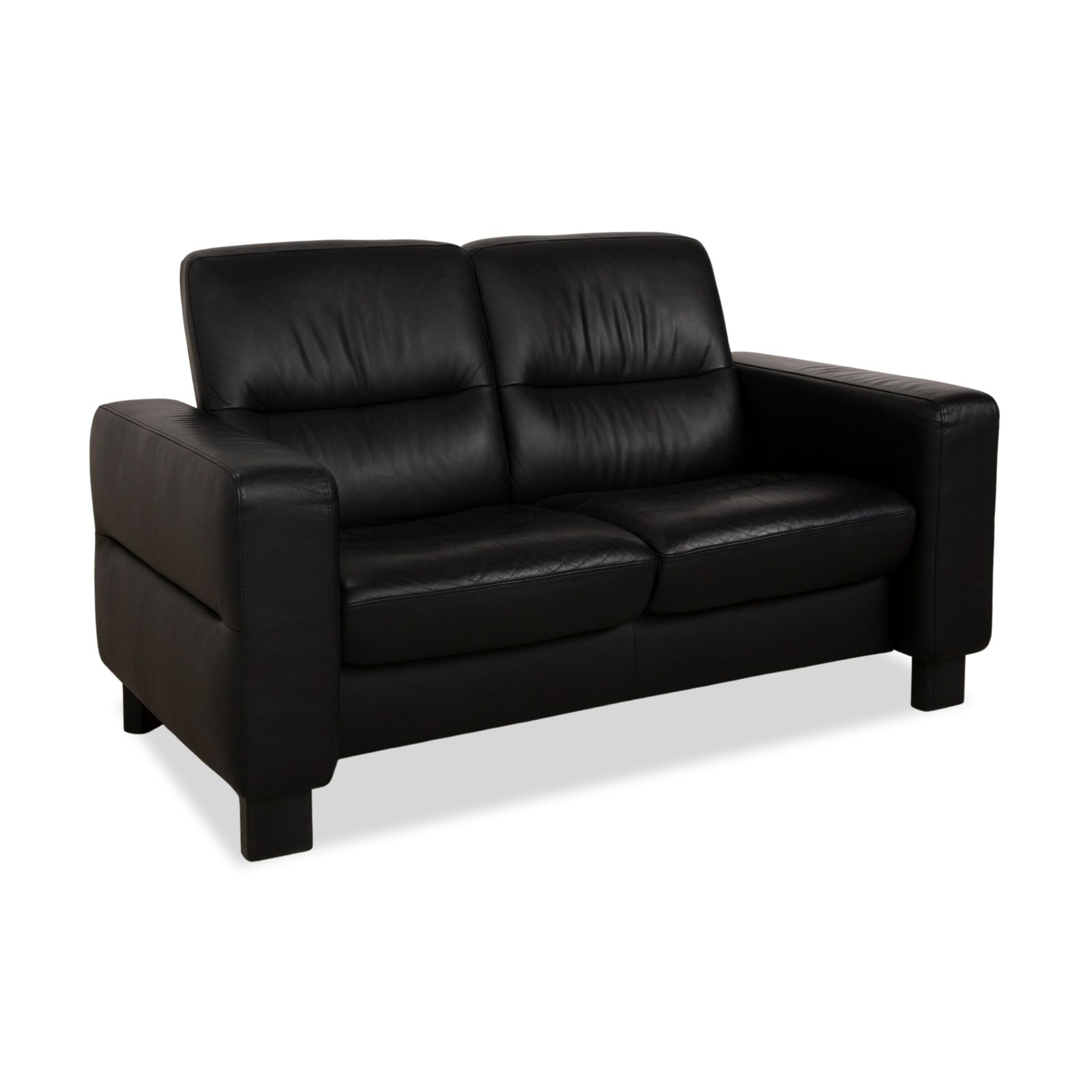 Stressless Wave Leren Tweezitsbank Zwart – Handmatige Functie photo for sale