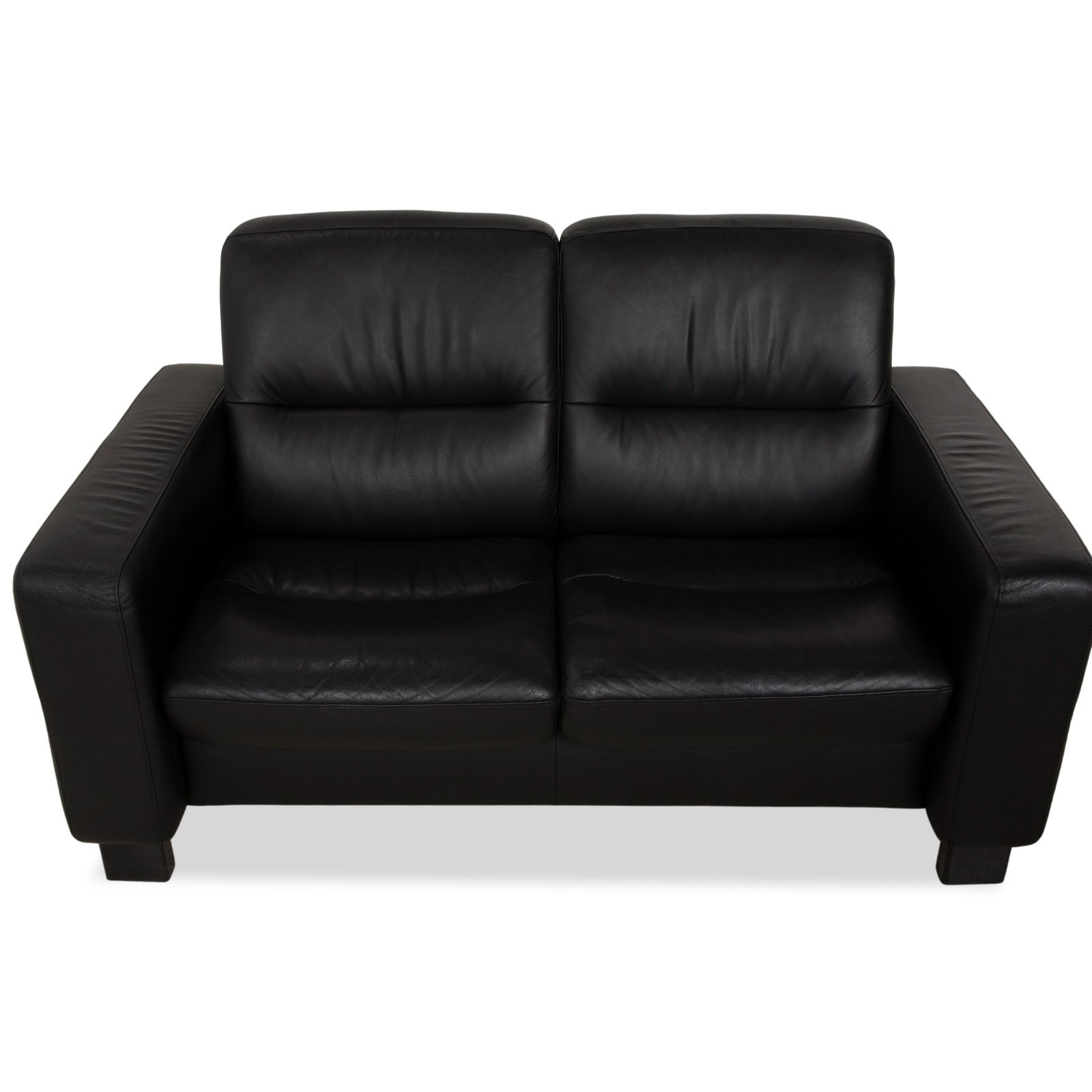 photo furniture Stressless Wave Leren Tweezitsbank Zwart – Handmatige Functie