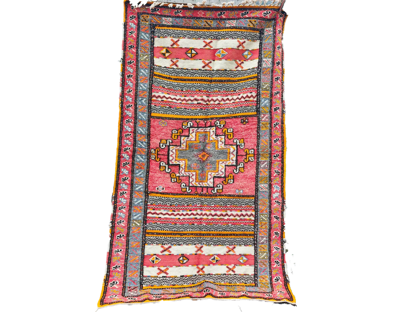 No Custom Fee Charge. Handmade Moroccan Vintage Rug 205x114 Cm