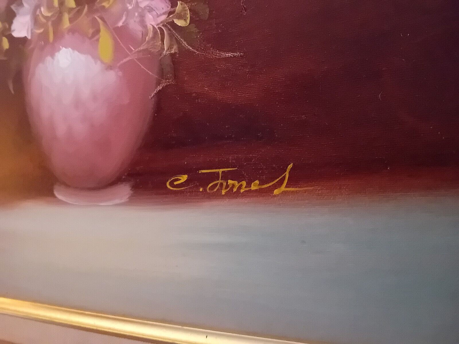 Beautiful  Original Oil On Canvas By C Jones photo furniture