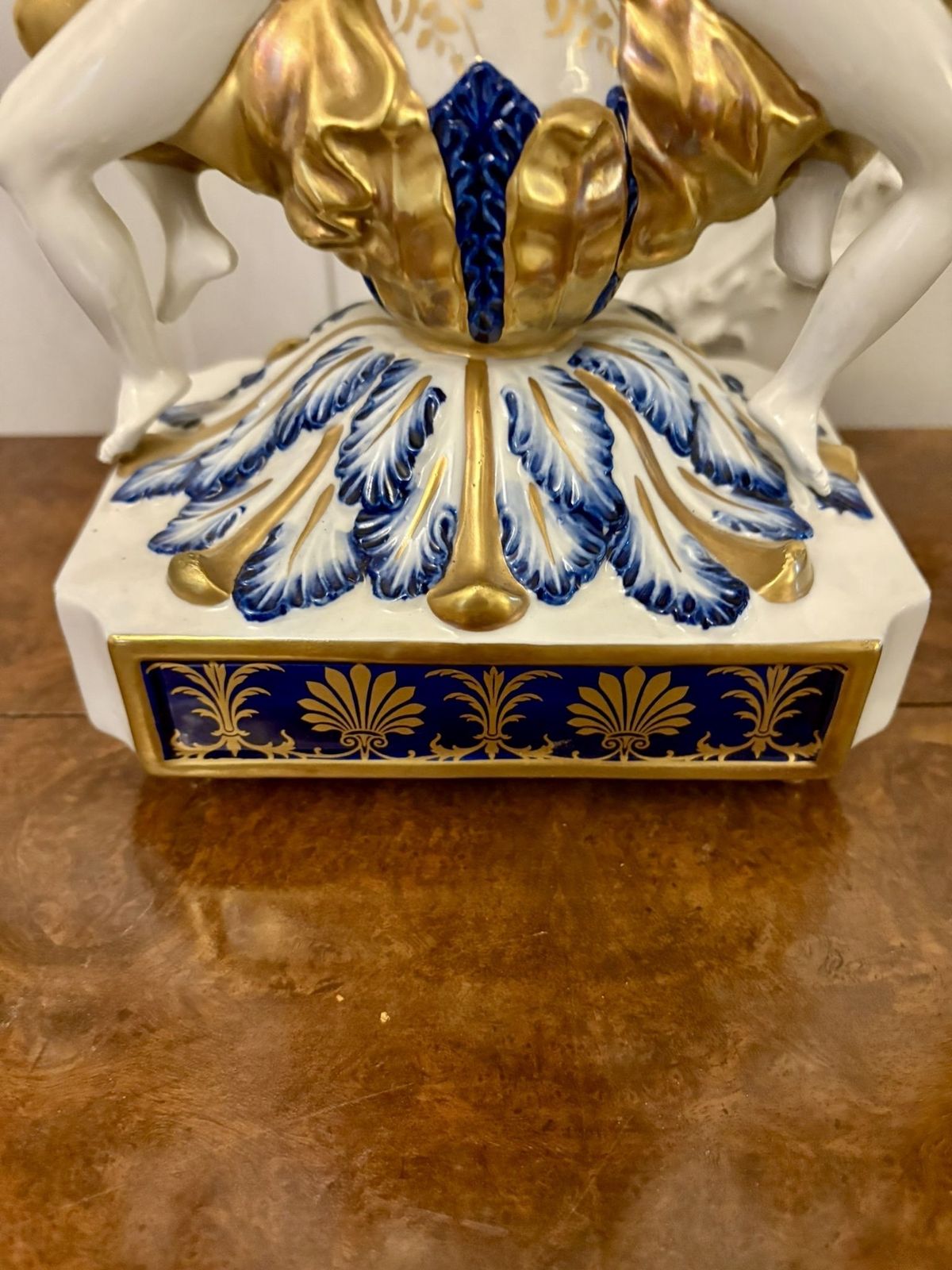 Outstanding Quality Large Antique 19th Century French Porcelain And Gilded Metal Clock Set photo furniture