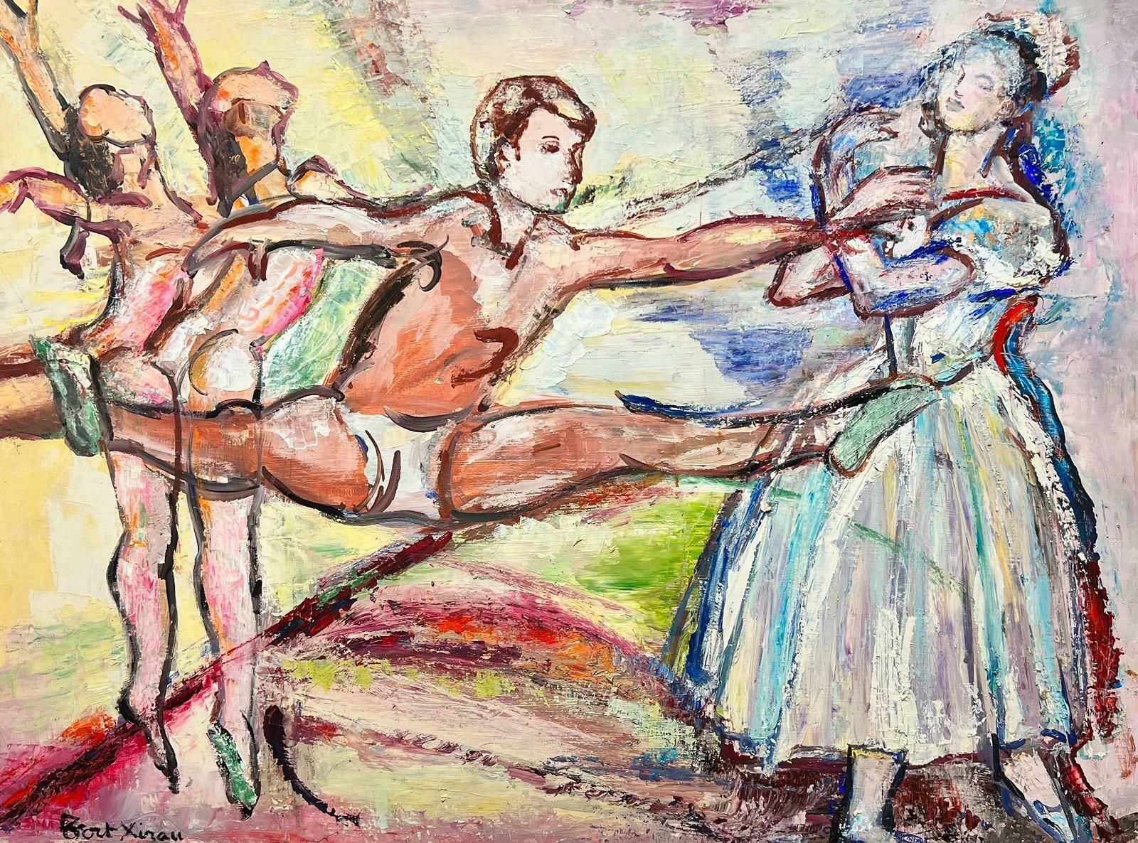 Maria Tort Xirauthe Ballerina Lesson Large Spanish Modernist Original Oil Painting