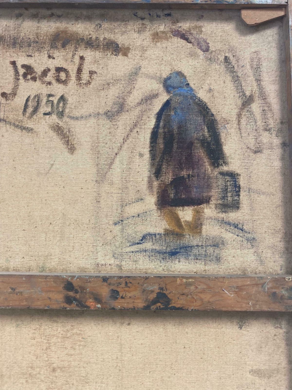 édouard Righetti (1924 2001)rue Jacob Paris Rooftops 1950 Superb Original French Post Impressionist Oil 1950's photo vintage