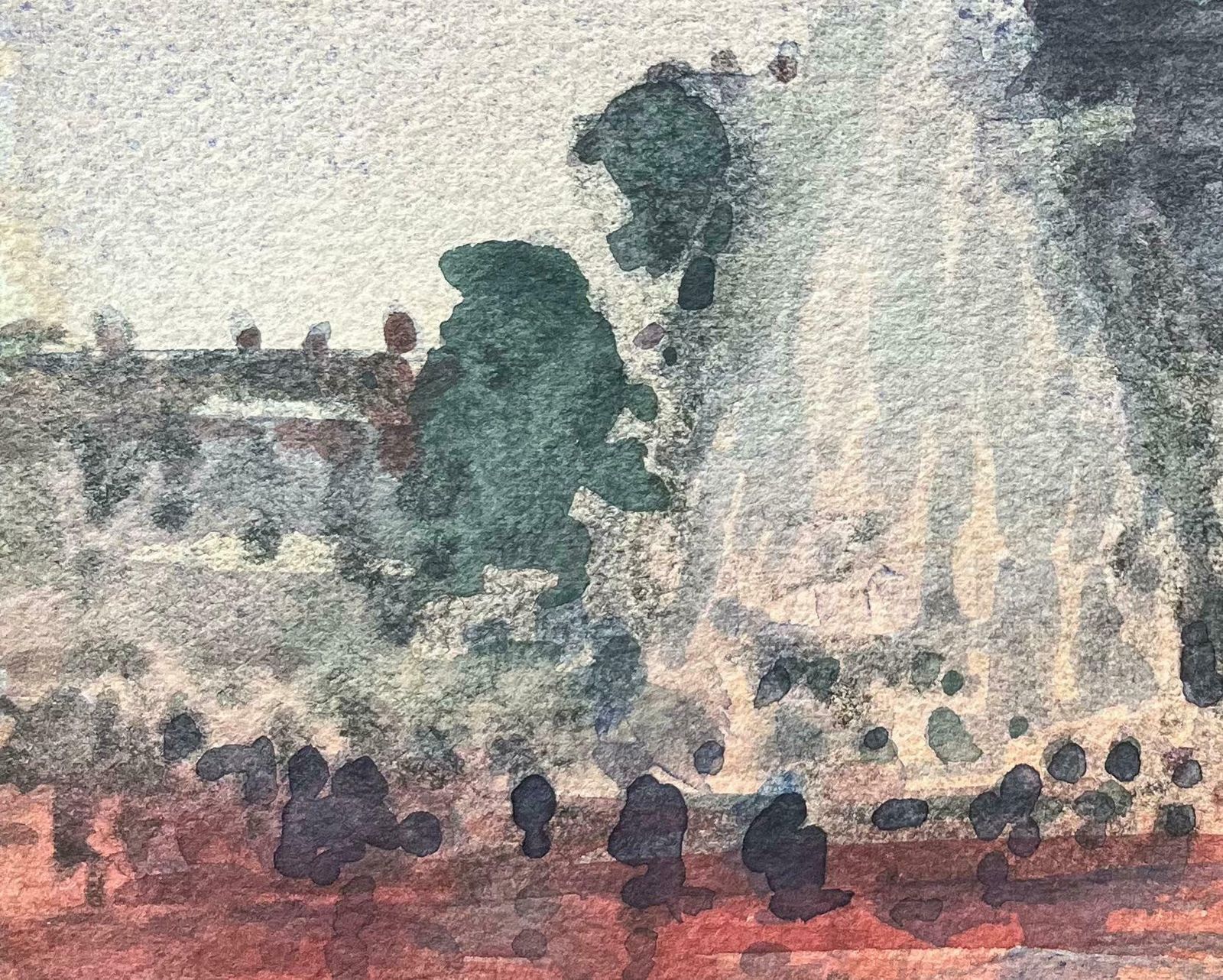 Maurice Mazeiliefrench Impressionist Watercolor Of The Grand Palais And Fountain20th Century photo 235.0