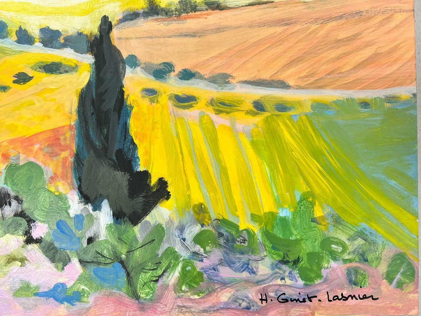 Huguette Ginet Lasnier Golden Fields In Provence French Post Impressionist Signed Oil C. 2000's photo buy