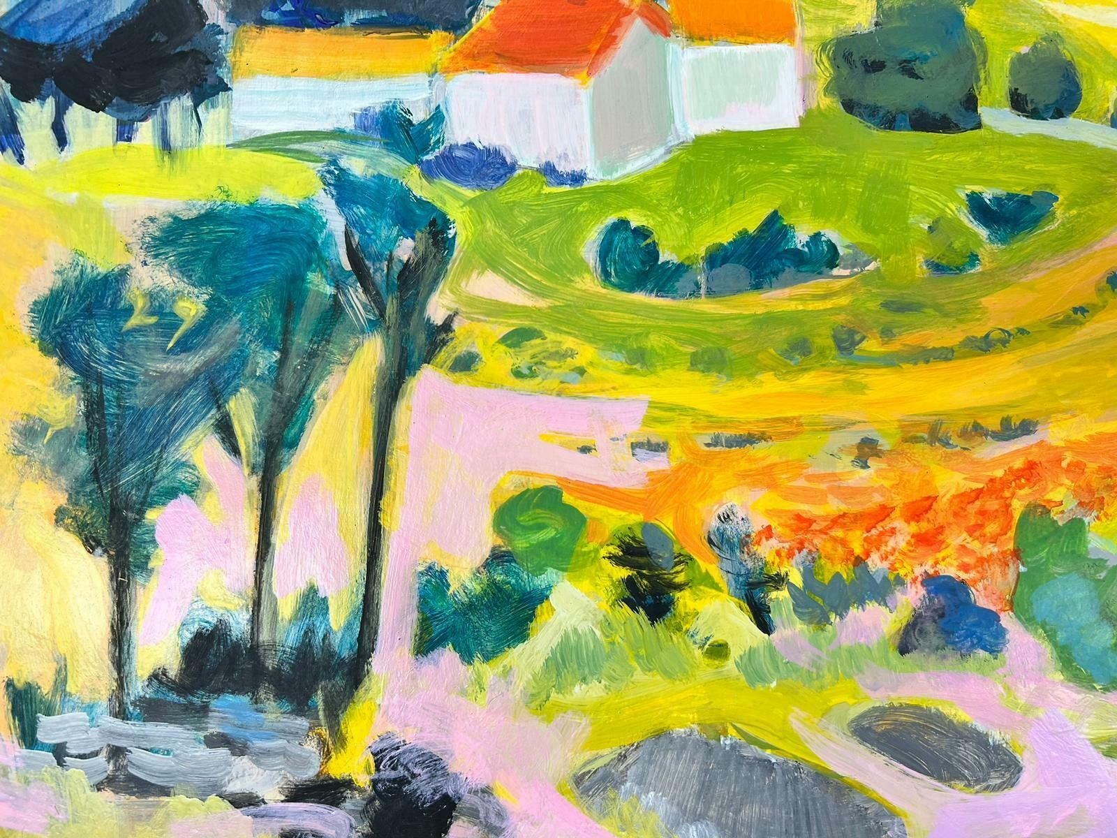 photo furniture Huguette Ginet Lasnier Golden Fields In Provence French Post Impressionist Signed Oil C. 2000's