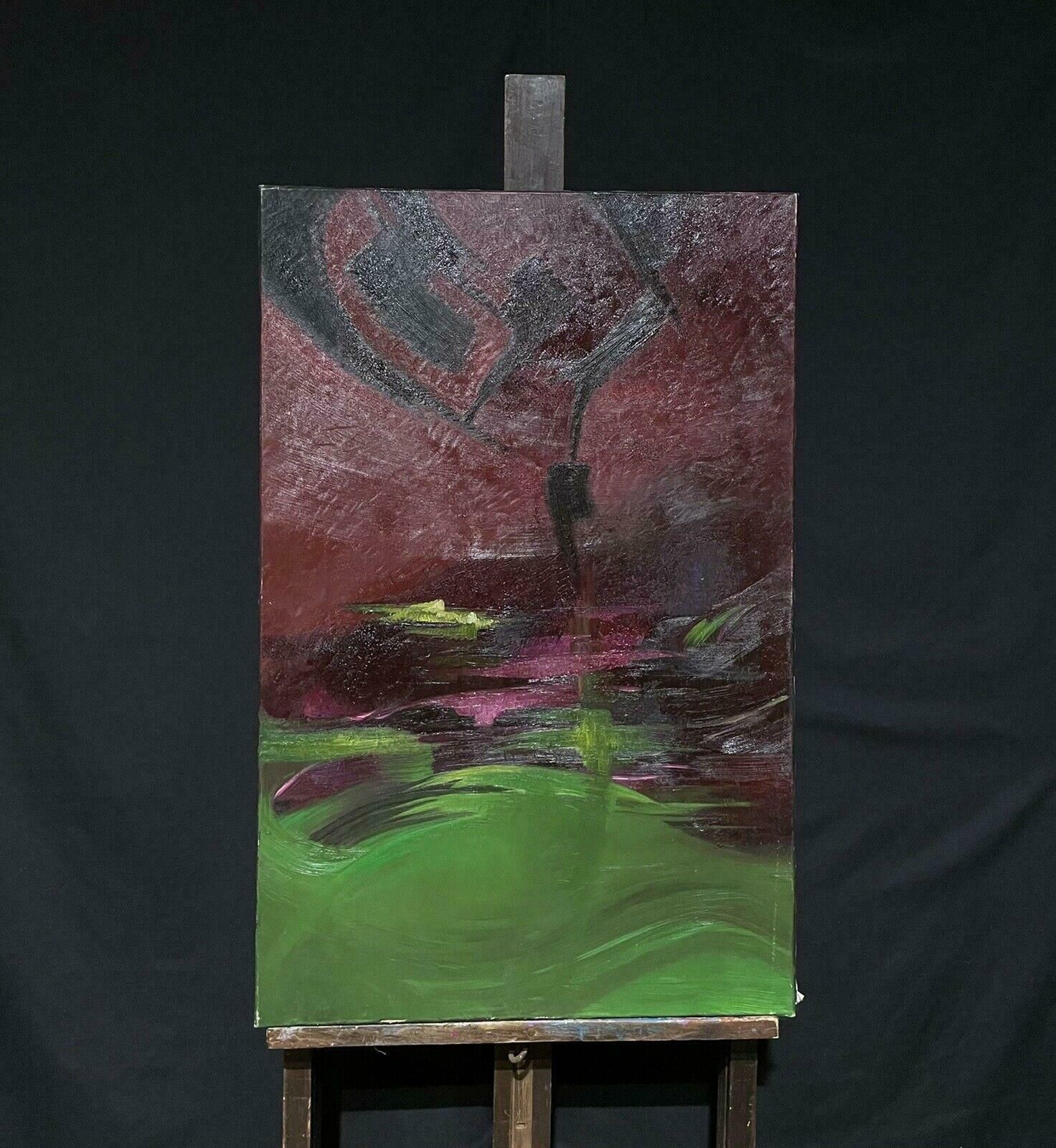French Schoolvery Large 20th Century French Expressionist Abstract Oil Painting On Canvas photo furniture