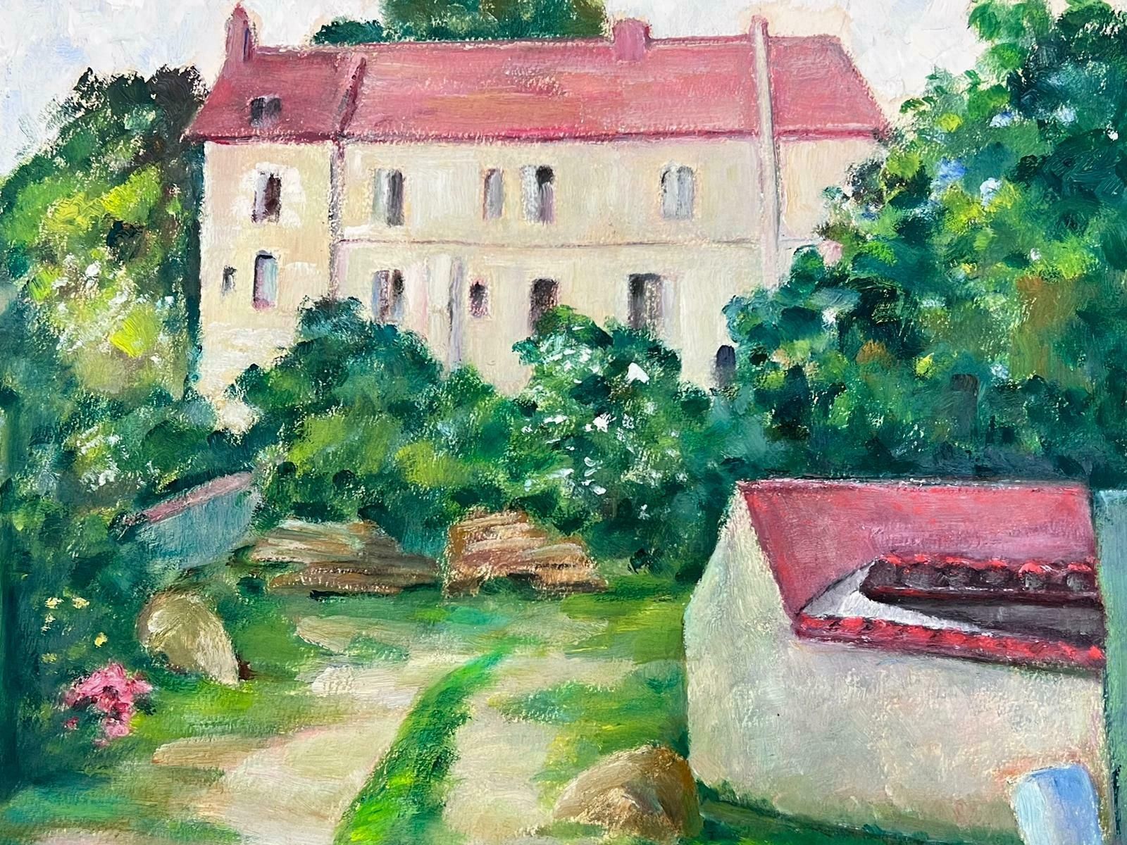 Louise Alixfrench Impressionist Red Roof Large House Courtyard1930's photo furniture