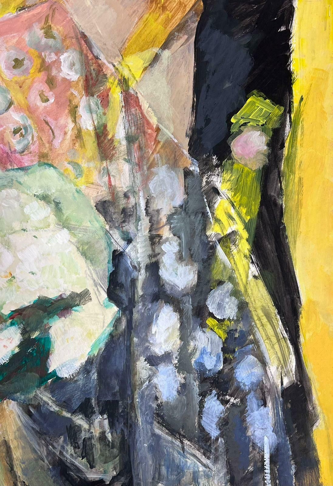 Guy Nicodfrench 20th Century Modernist Painting Tall White Plant In Vase Still Life photo Art
