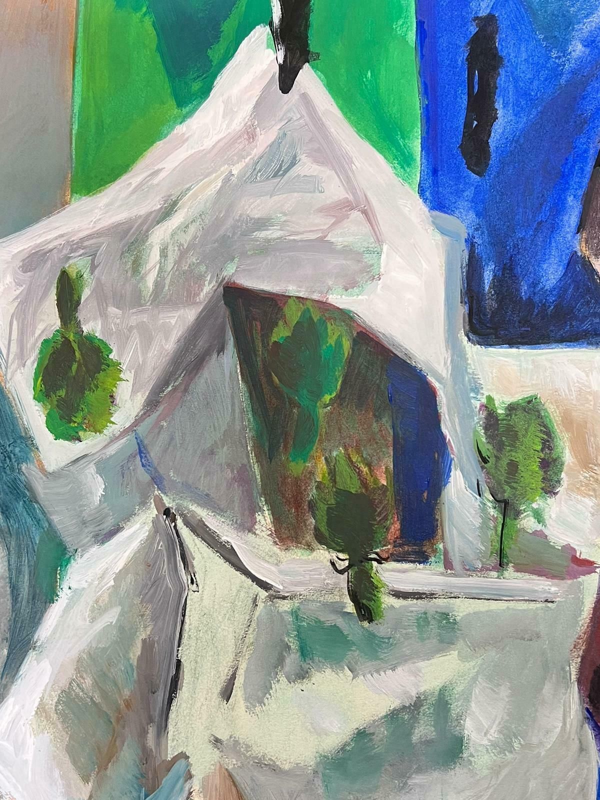 Guy Nicod French 20th Century Modernist Painting Bright Colour Interior Abstract photo for sale