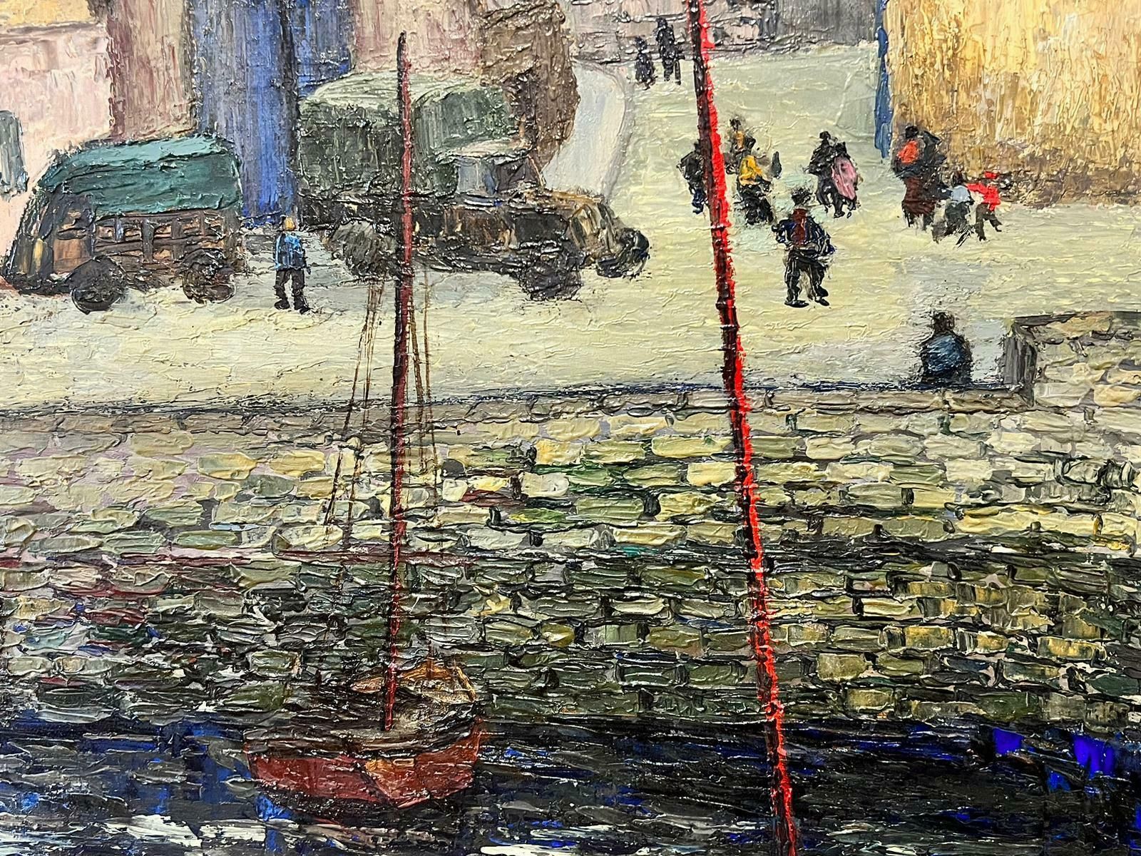 Josine Vignonport En Bessin Normandy Coastline Large 1960’s French Post Impressionist Oil1960's photo furniture