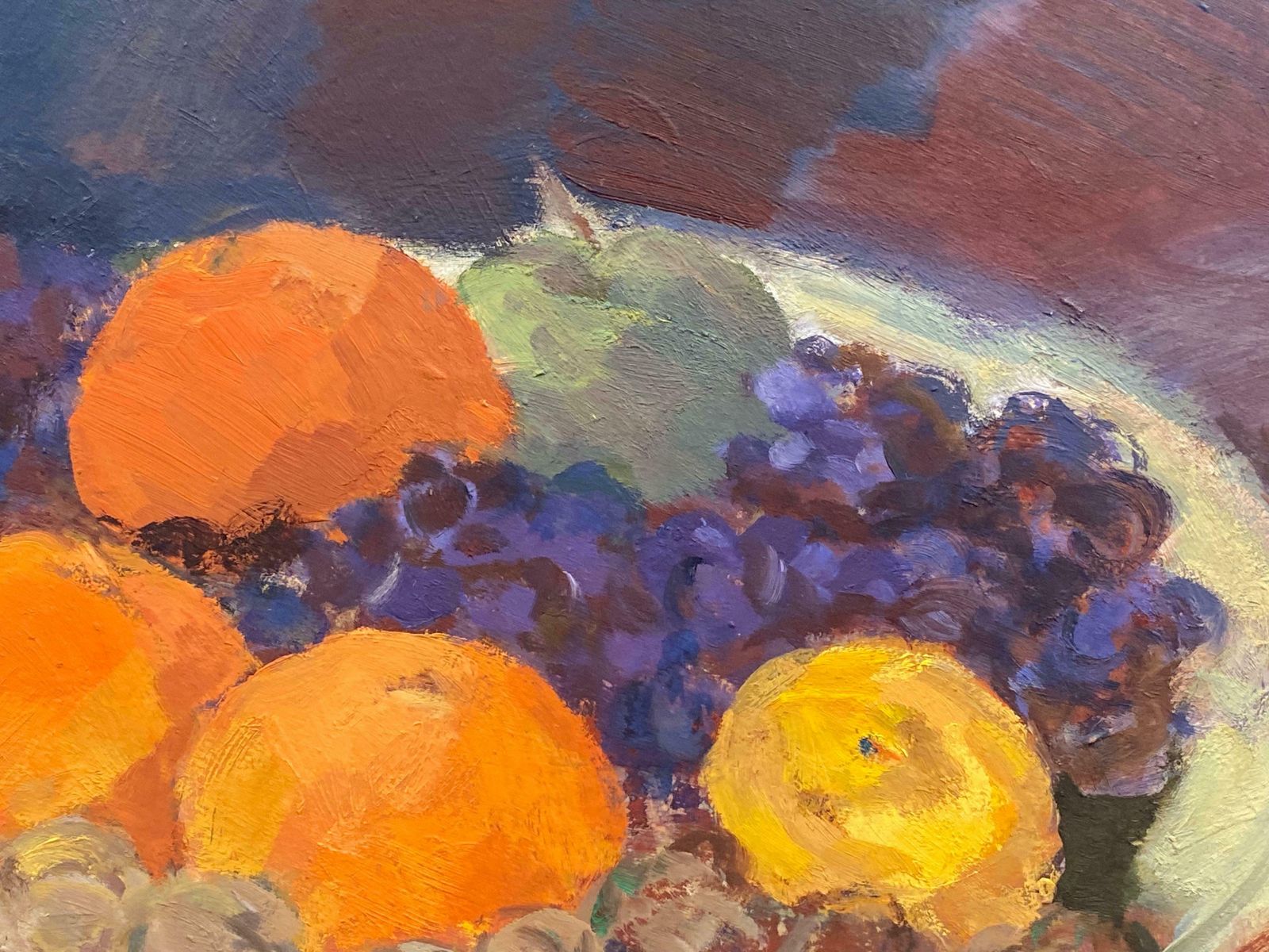 Elisabeth Hahn20th Century German Modernist Oil Painting Still Life Of Fruit In Bowl20th Century photo 388.0