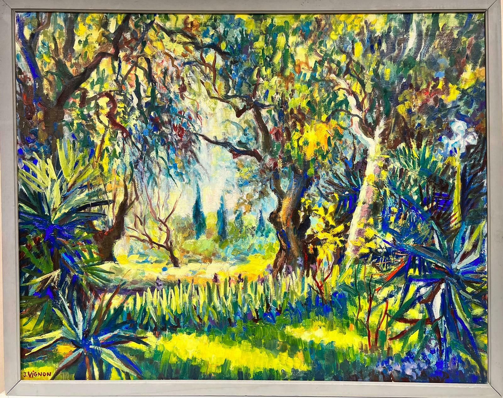 Josine Vignoncypress Trees In Provence Woodland Summer Landscape 1960's Golden French Oil1960's
