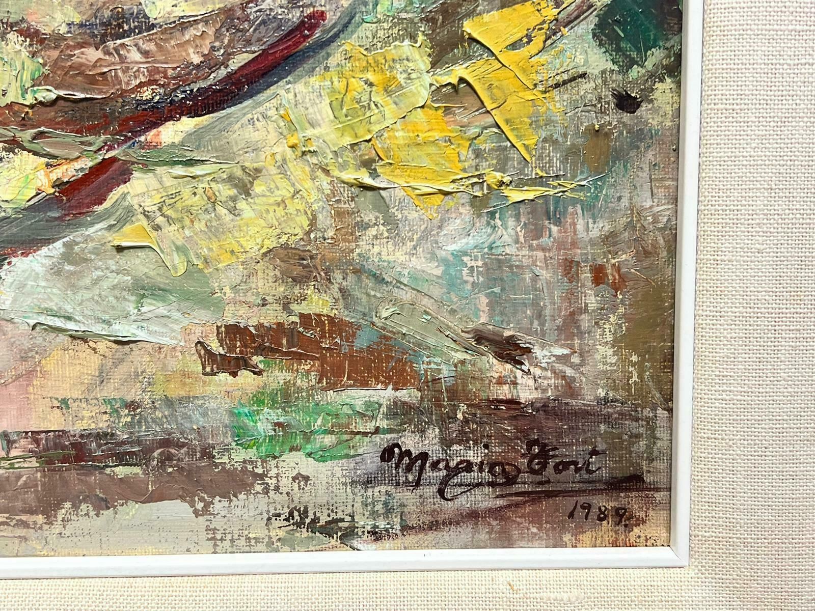 Maria Tort Xirauchickens In A Coop Large Modernist Signed European Painting, Framed photo Art
