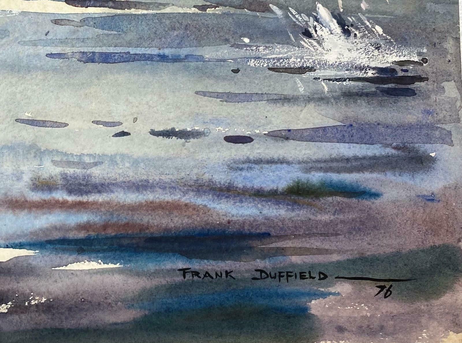 Frank Duffielddouble Sided British Painting Bridge Figure Flyfishing In The Shallow Waters Mid 20th Century photo furniture