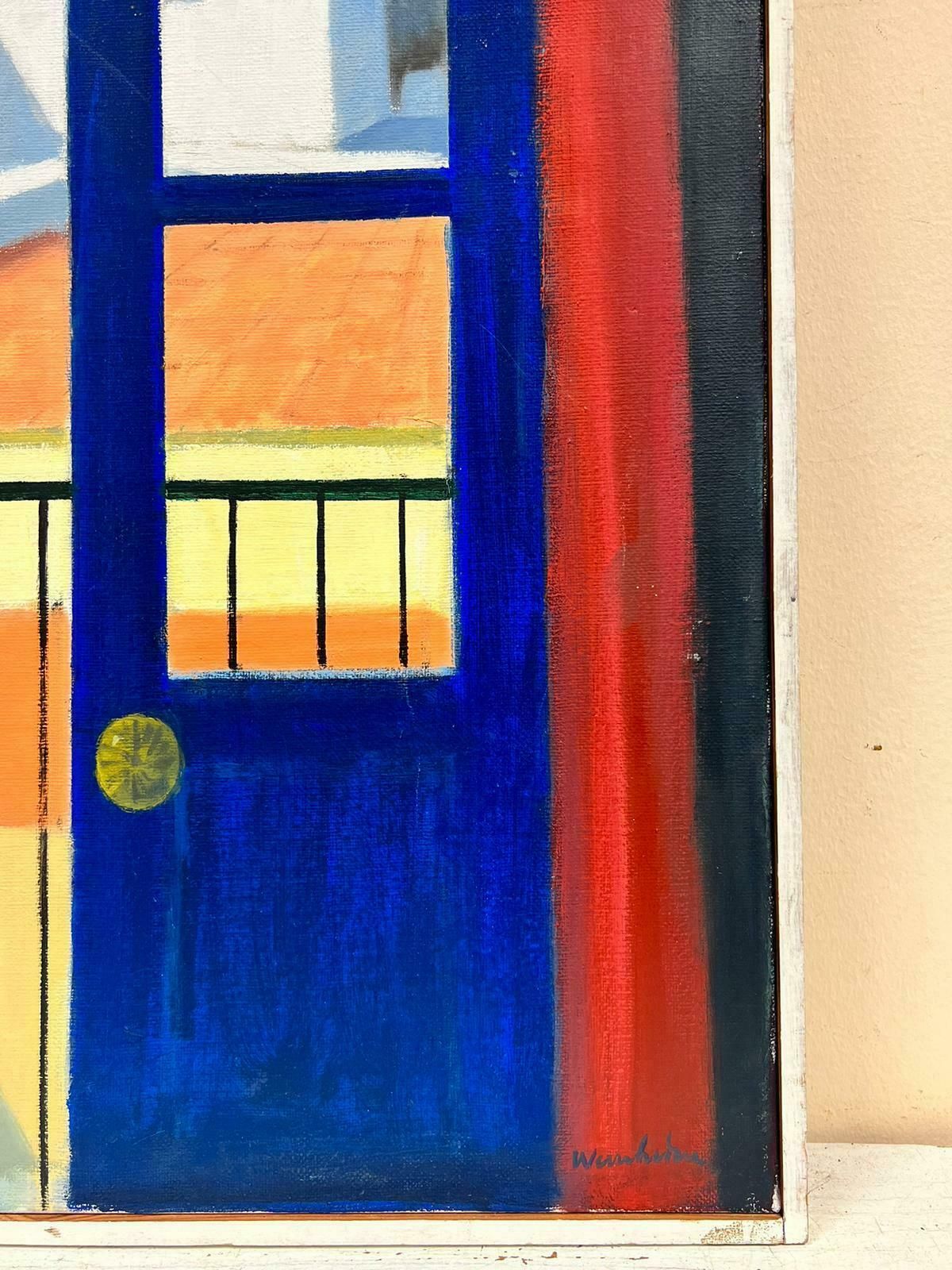 Stig Wernheden (1921–1997)swedish Modernist Oil Painting Open Window Patio Interior Room View Signed photo vinterior