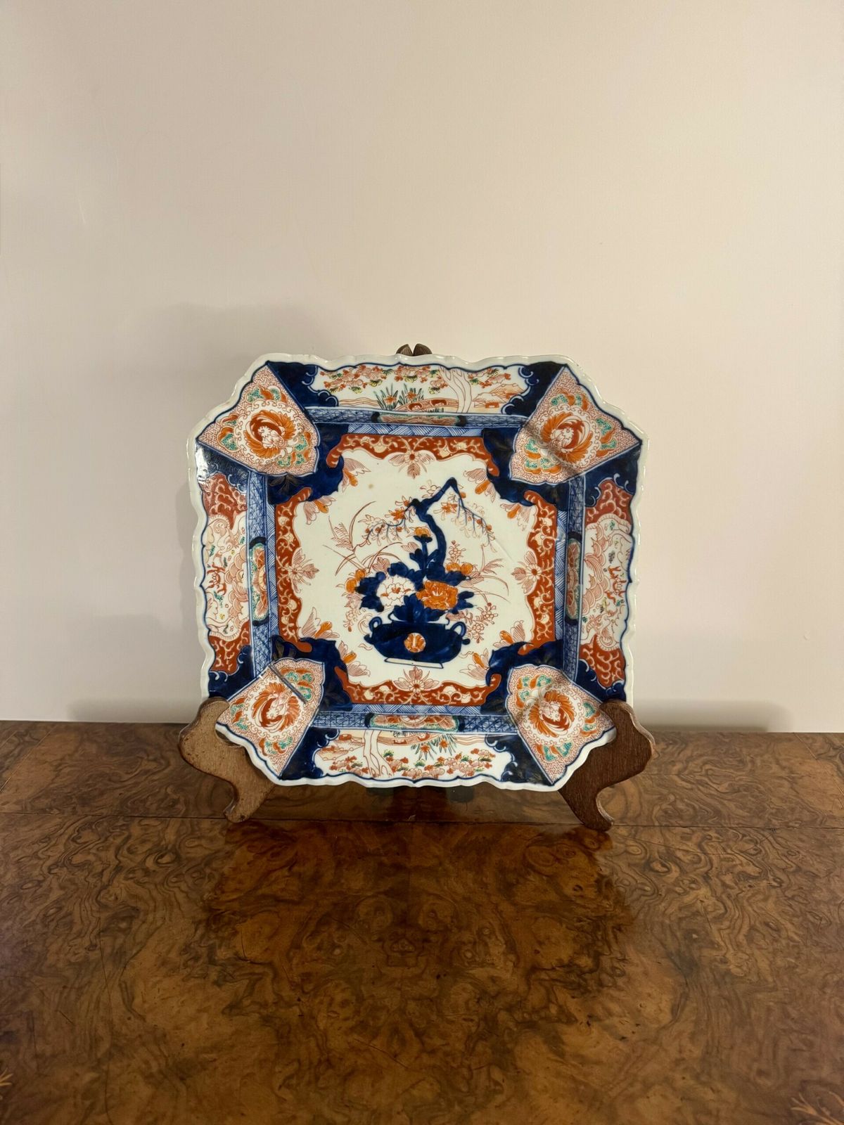 Fantastic Quality Large Antique Japanese Imari Square Plate photo 425.0