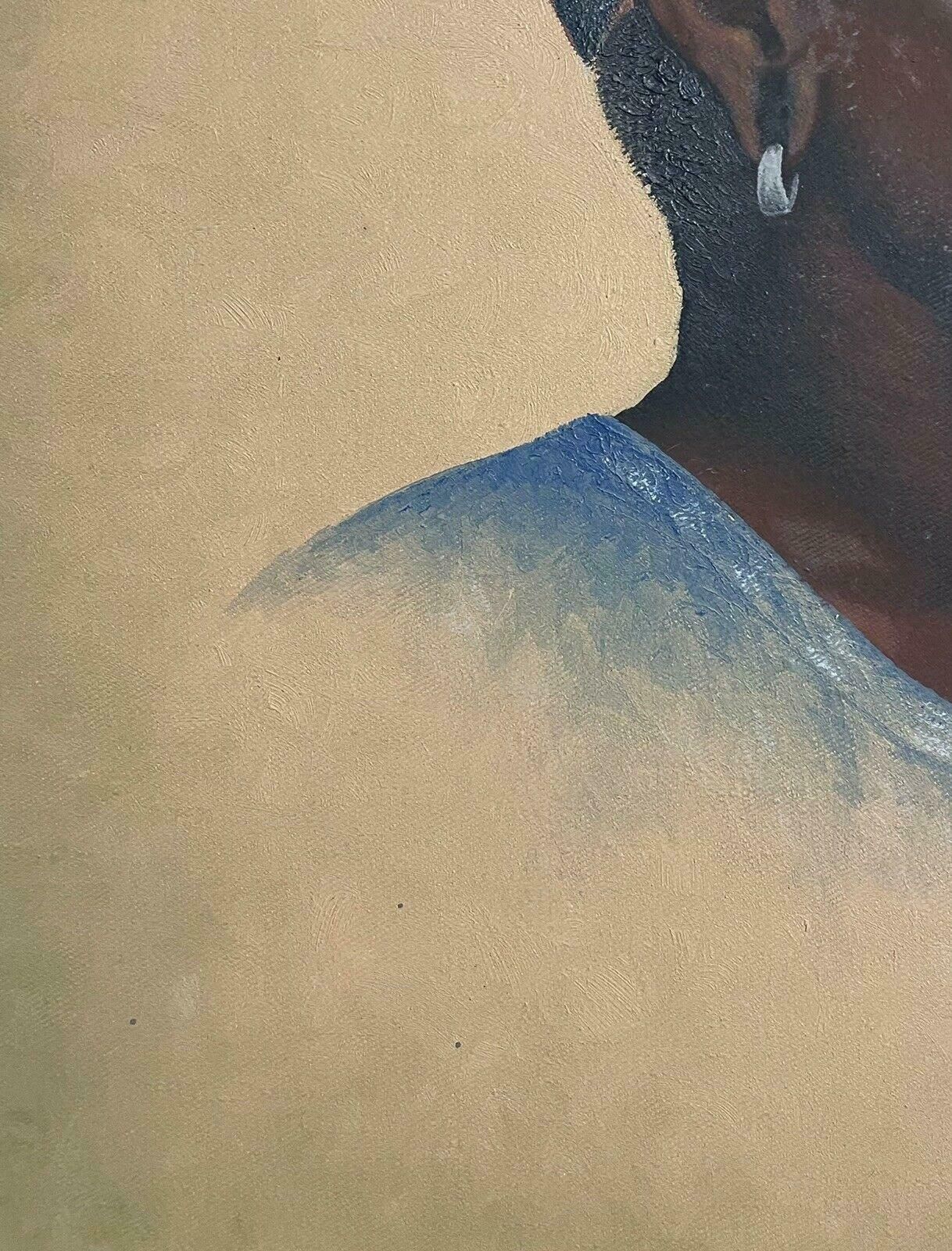 Unknownportrait Of African Man Tanzania   Signed Oil Painting Circa 1970'sc. 1970's photo 1479.0