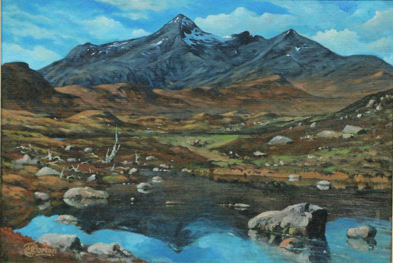M. Bartonlangdale Lake District Fine English Oil Painting Mountain Landscape