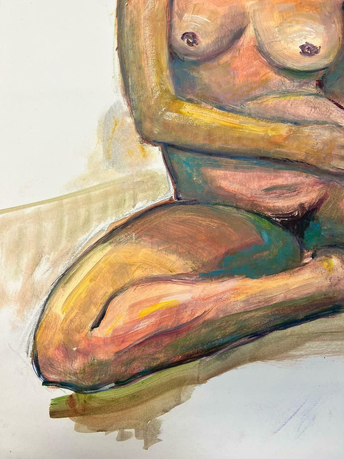 French Modernistreclining Nude Lady Model 1970's French Modernist Painting Provence Collection1970's photo for sale
