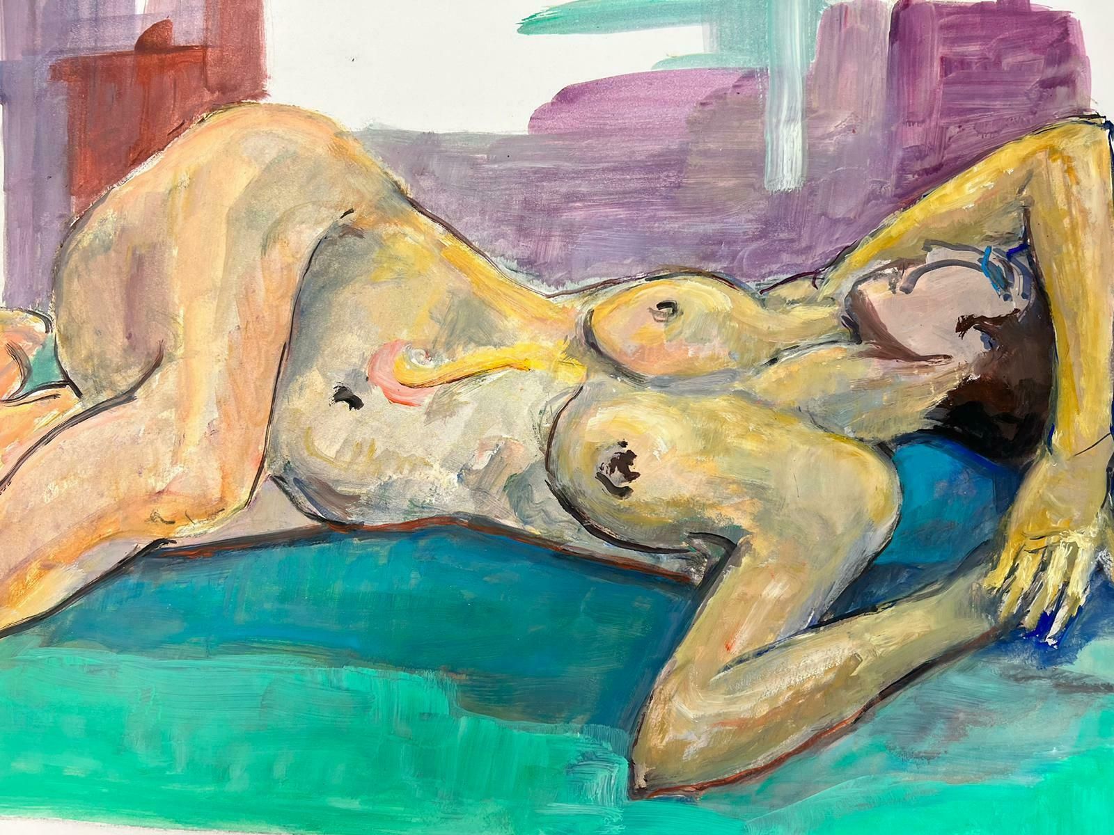 French Modernistreclining Nude Lady Model 1970's French Modernist Painting Provence Collection1970's photo 505.0