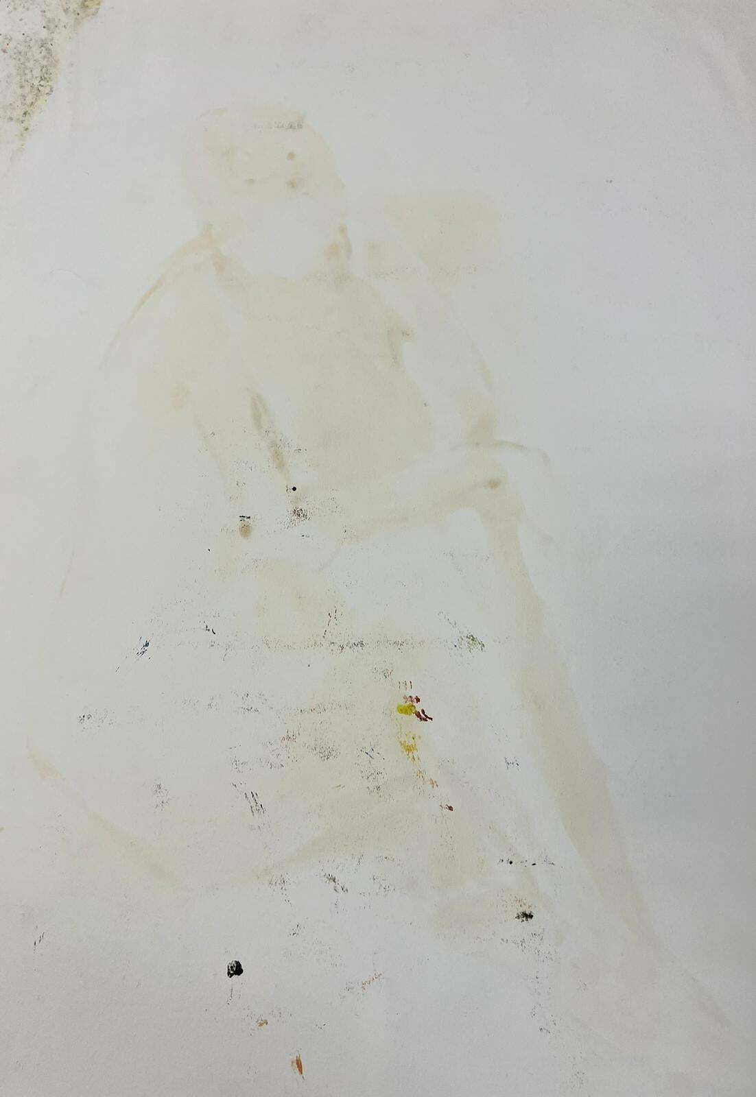 French Modernistreclining Nude Lady Model 1970's French Modernist Painting Provence Collection1970's photo vinterior