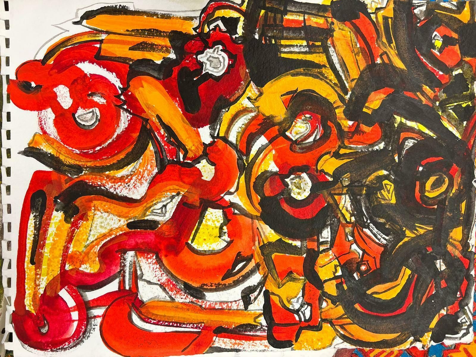 Jacques Coulais (1955 2011)french Expressionist Abstract Original Painting Artists Studio Provenance photo Art