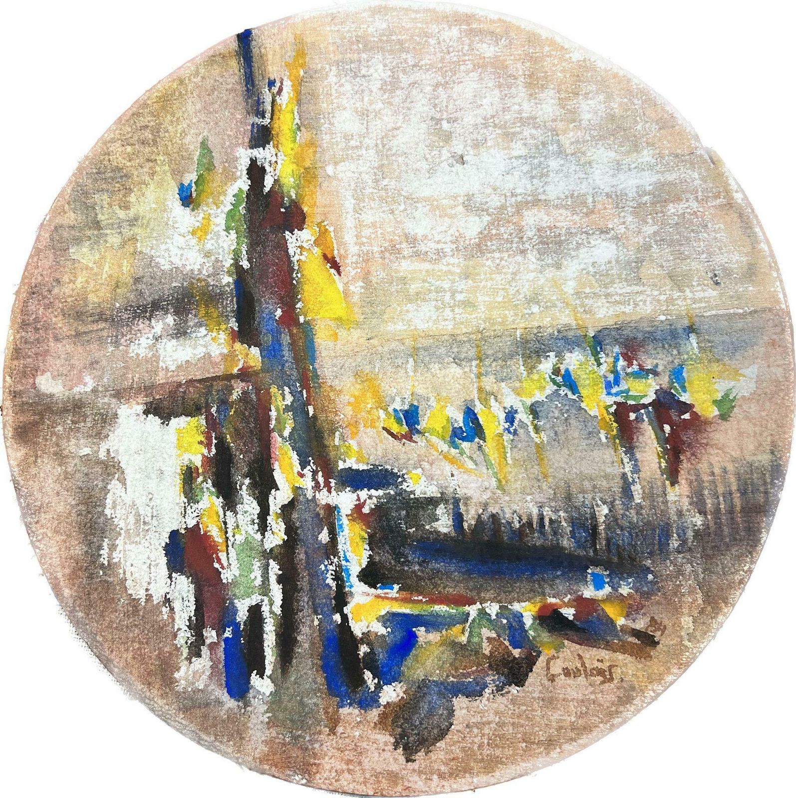 Jacques Coulais (1955 2011)french Expressionist Abstract Original Painting Artists Studio Provenance