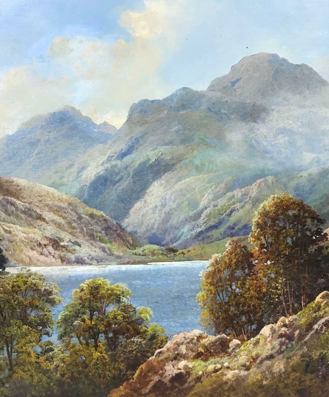 Douglas Falconerfine Scottish Highlands Oil Painting, Majestic Highland Loch Scene, Signed Oil photo vinterior