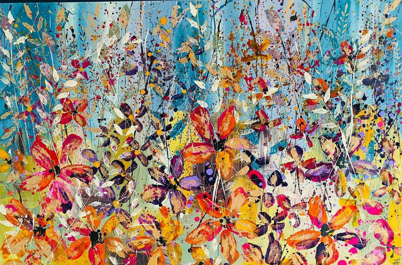 Miranda...Large Hand Painted Original Acrylic Art On Canvas 150cm X 100cm photo furniture