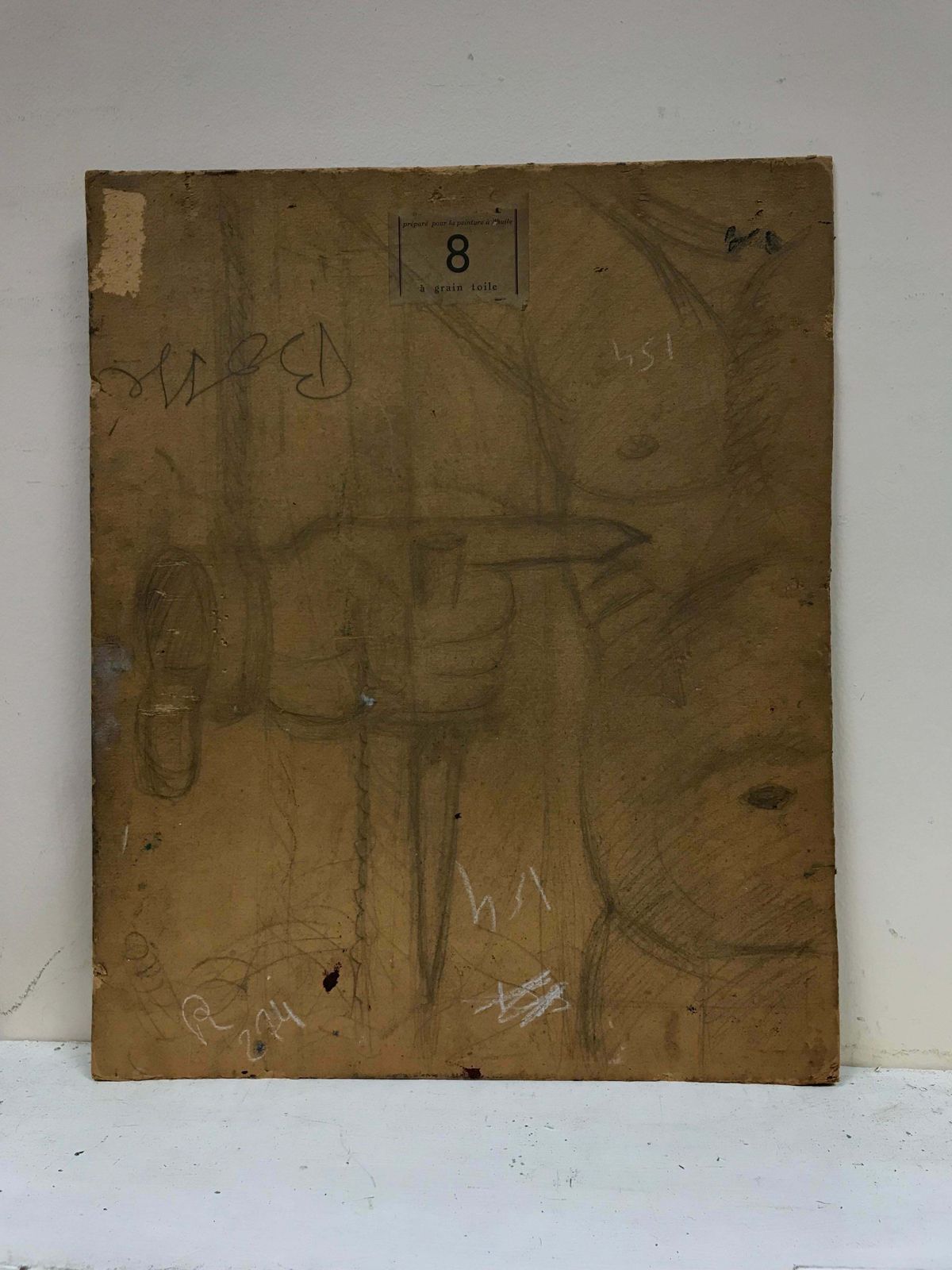French School1950's French/ Spanish Signed Oil   Modernist Prancing Horse In Landscapec. 1950 photo buy
