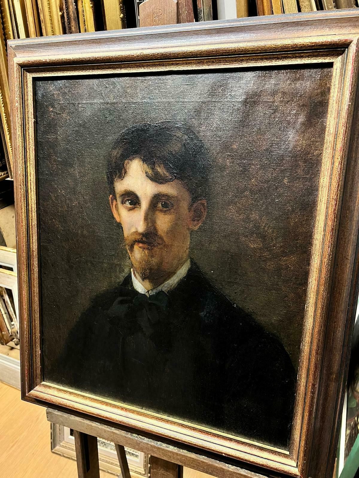 Valadonantique French Impressionist Signed Oil Painting Portrait Of Young Man 1890's photo 3009.0