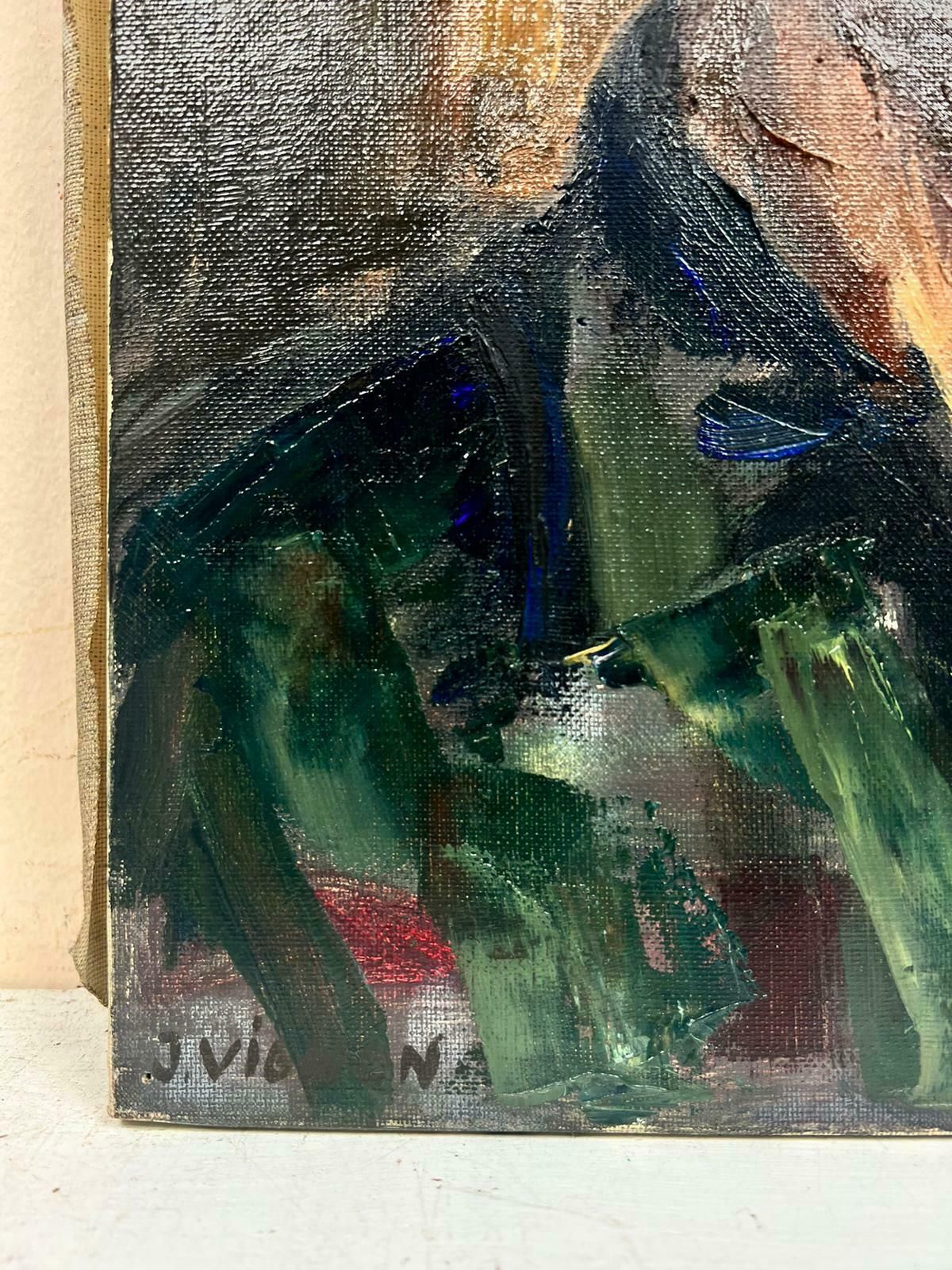 Josine Vignonportrait Of A Posed Man Post Impressionist Signed Oil 1960's photo 1122.0