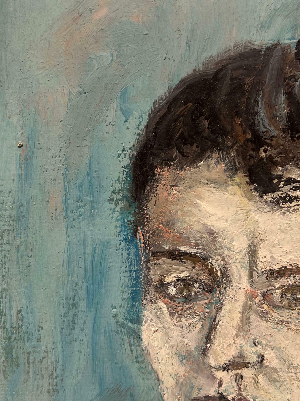 Fanch Lelexpressive Portrait Of A Gentleman In A Cravat Modernist French Oil20th Century photo Art