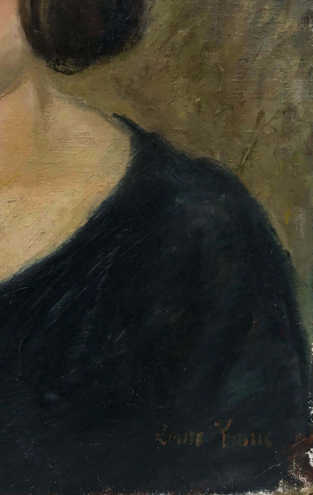 20th Century French School1950's French Oil, Portrait Of A Young Lady With Bobbed Hair & Moody Expressionc. 1950's photo Art