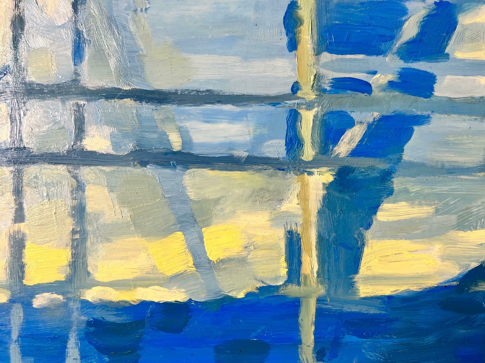 Jill Jacksonabstract British Contemporary Painting Blue White Grey Shapes photo Art