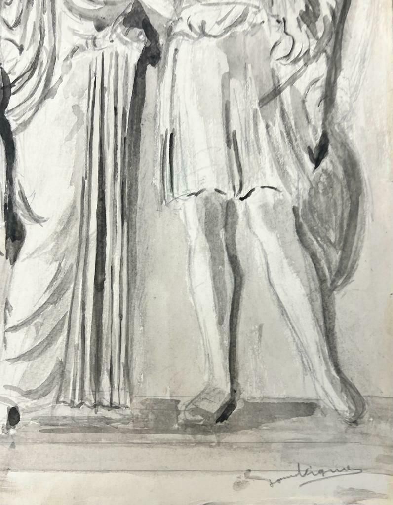 Josine Vignon1950’s Fashion Illustration Original Painting Of Three Figures In Robes1960's photo 144.0