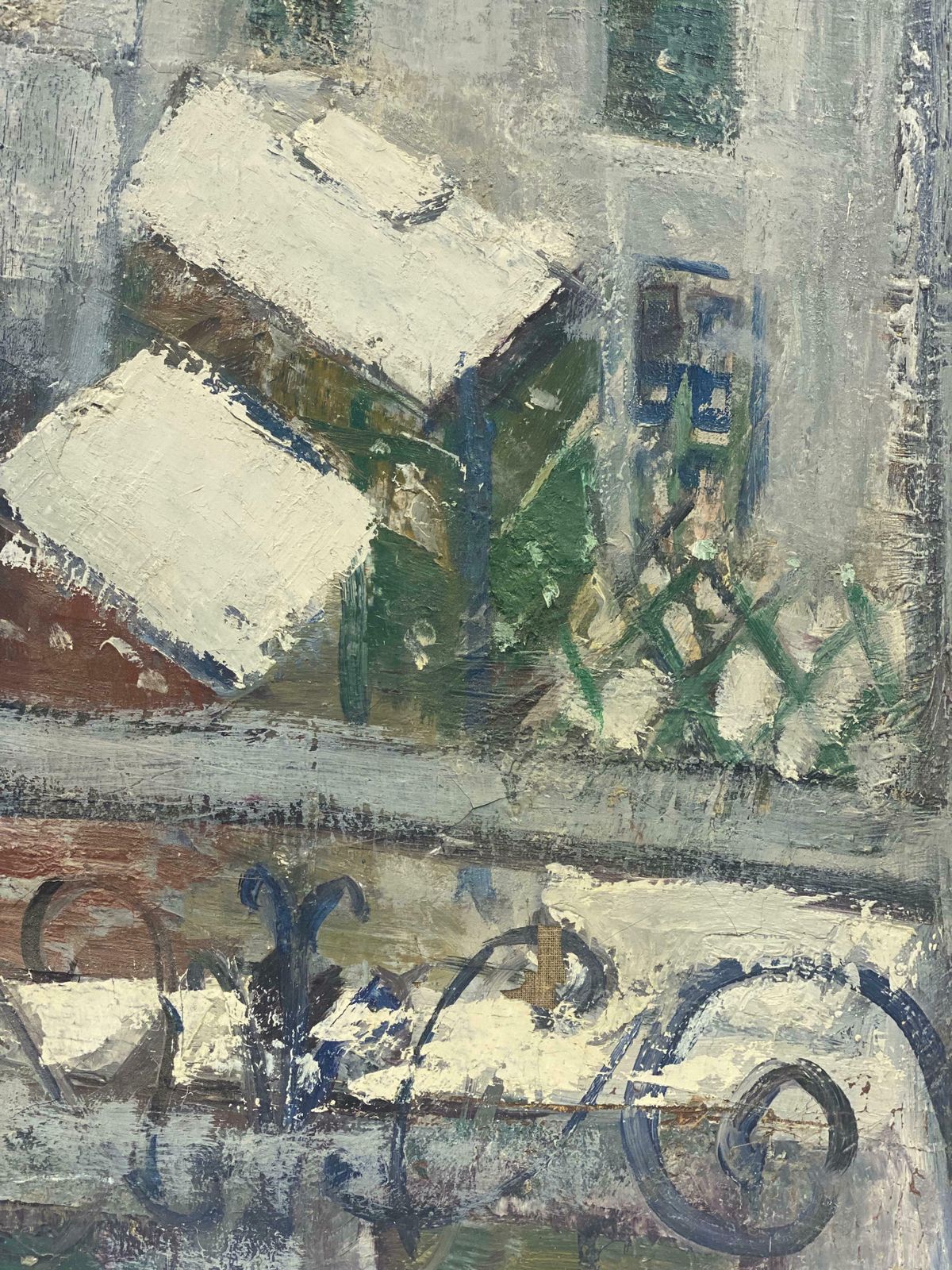 édouard Righetti (1924 2001)1960's French Post Impressionist Oil   Winter Paris View In Rue De Neuilly1960's photo 1224.0