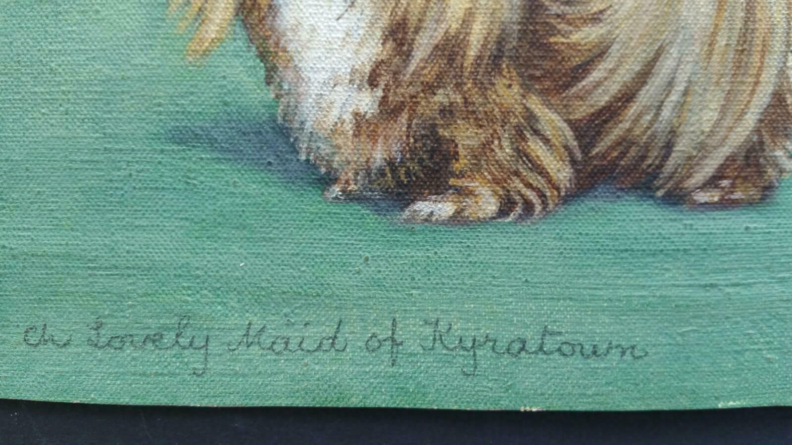 765.0 Dorothy Alexandra Johnsonenglish School Mid 20th Century Oil Painting: Pekingese Dogc 1950s photo