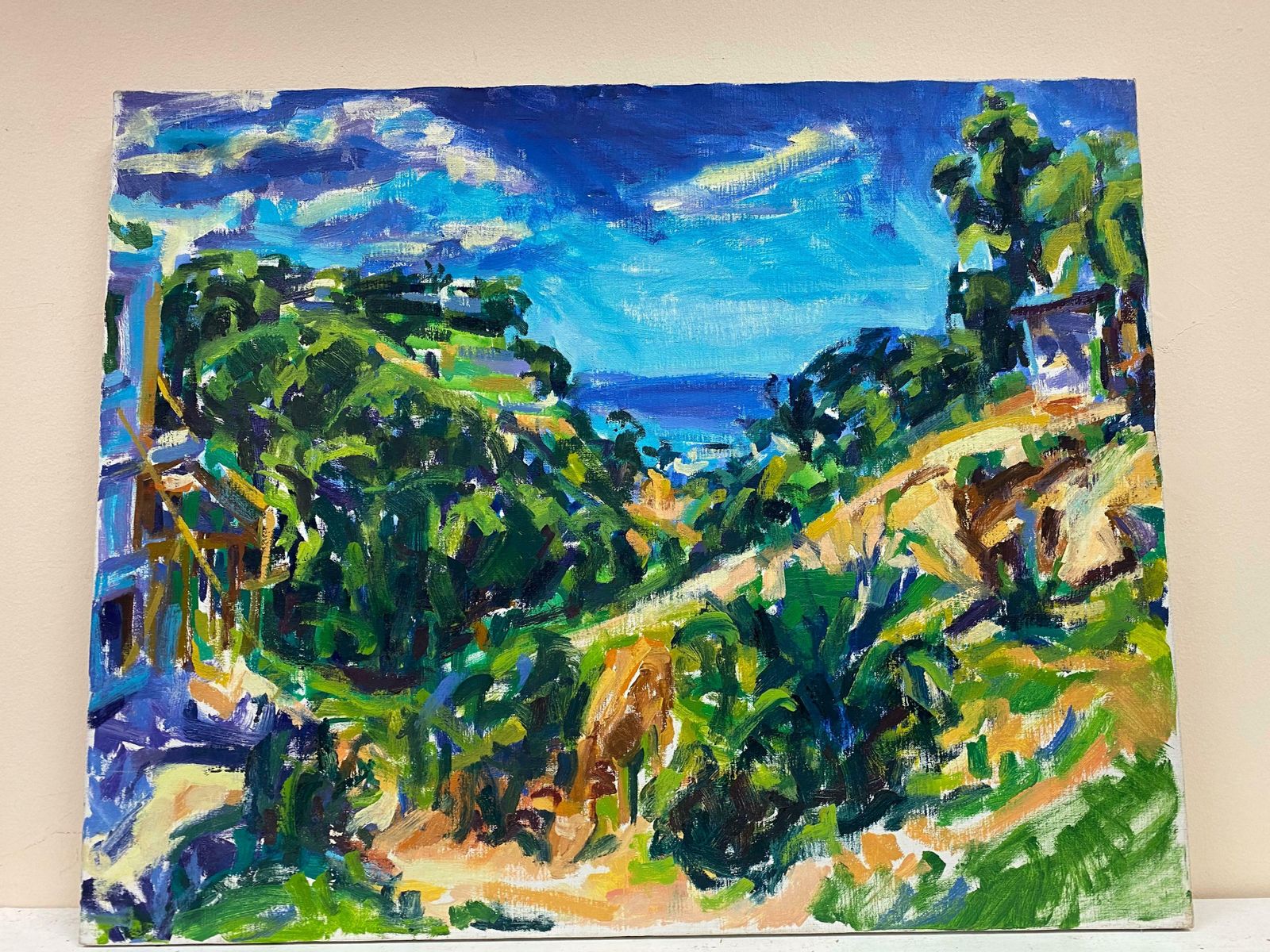 Douglas Stuart Allenimpressionist Oil Painting   Summer Exotic Landscape20th Century photo furniture