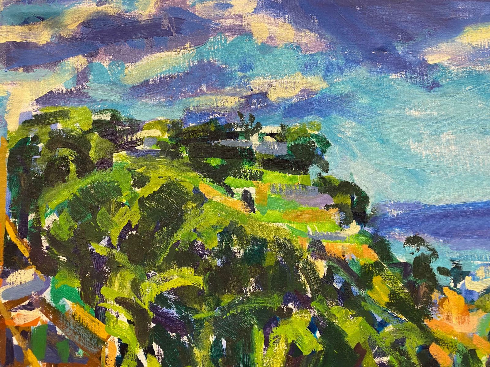 Douglas Stuart Allenimpressionist Oil Painting   Summer Exotic Landscape20th Century photo for sale