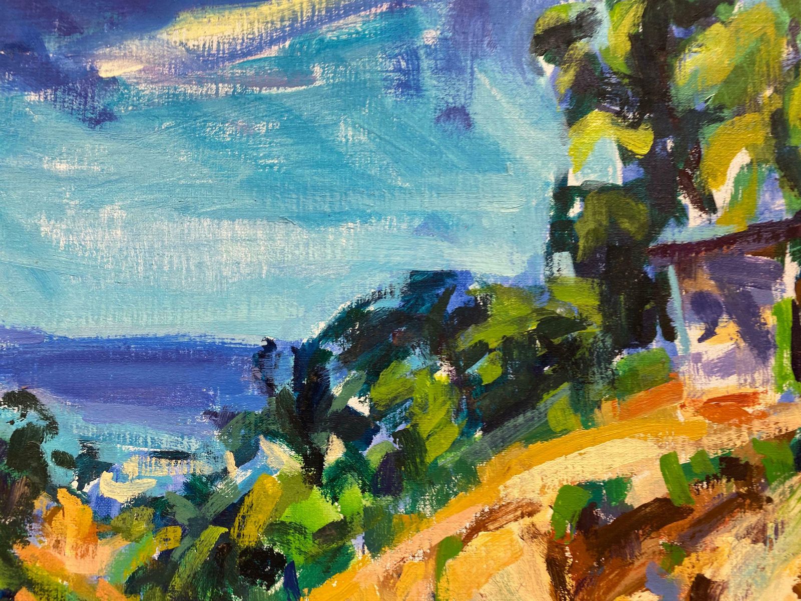 Douglas Stuart Allenimpressionist Oil Painting   Summer Exotic Landscape20th Century photo Art