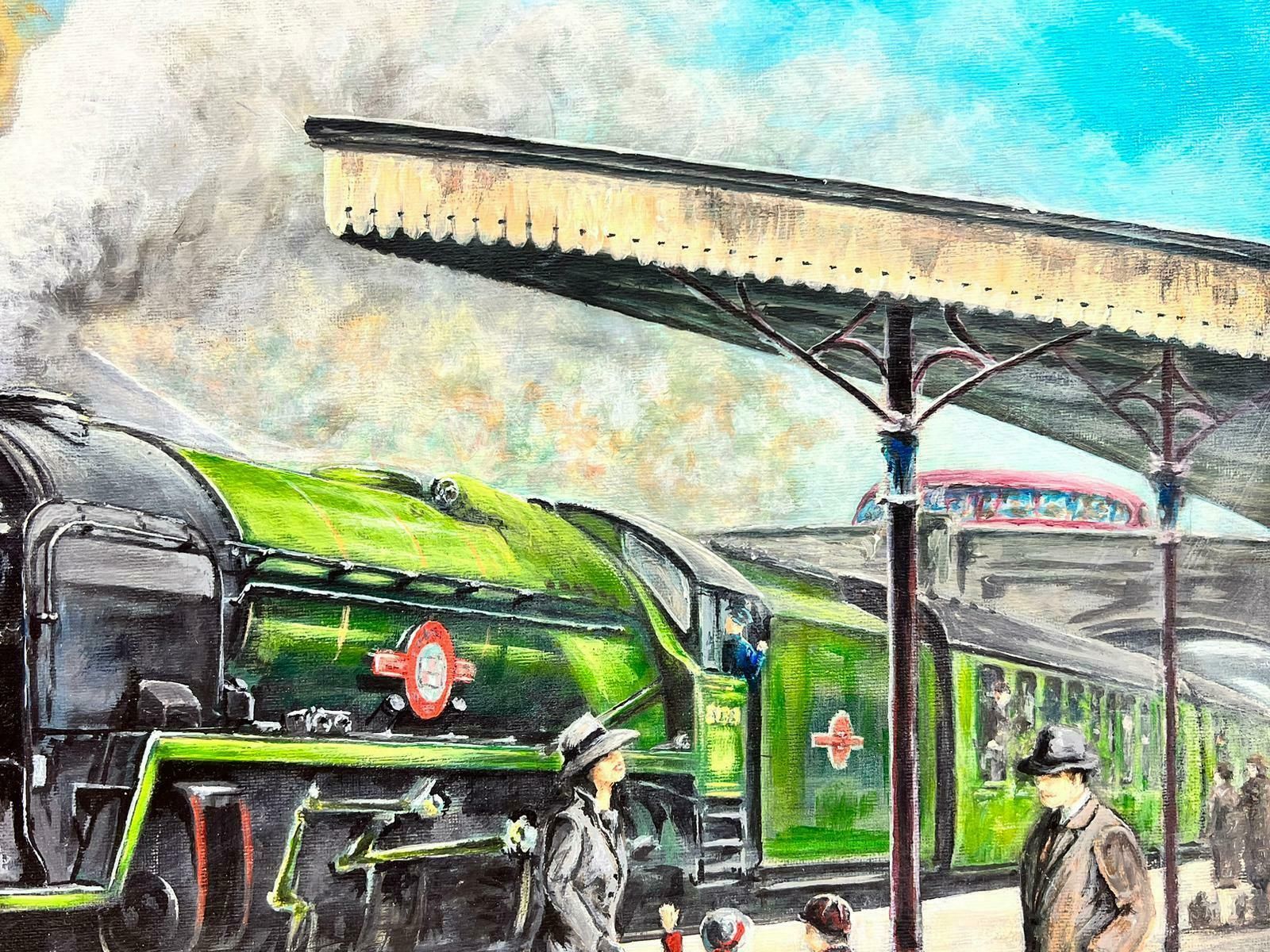 Colin Impeyvintage Nostalgic English Oil Painting Family At Steam Engine Train Station photo vinterior
